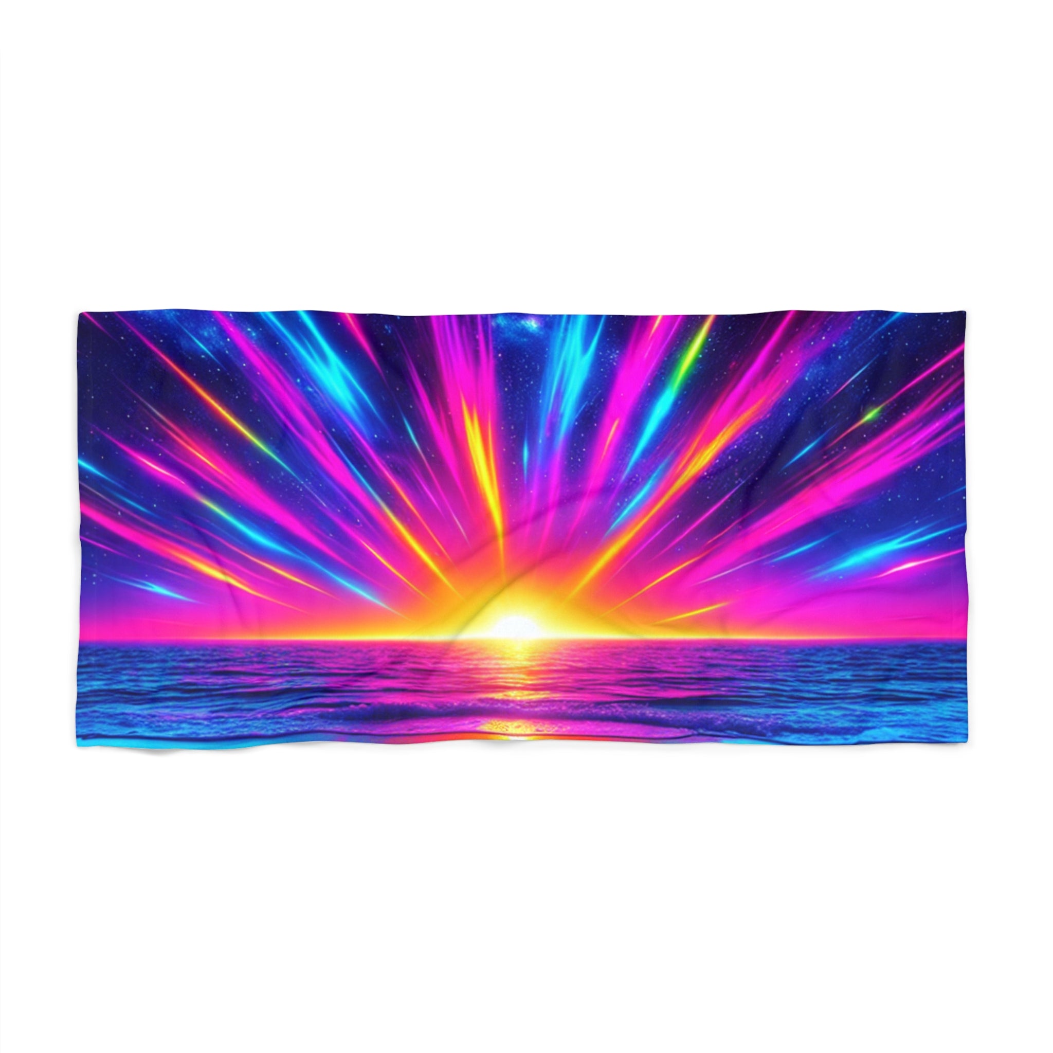 Vibrant Sunset Beach Towel, Colorful Summer Towel, Travel Towel, Poolside Blanket, Fun Beach Accessory
