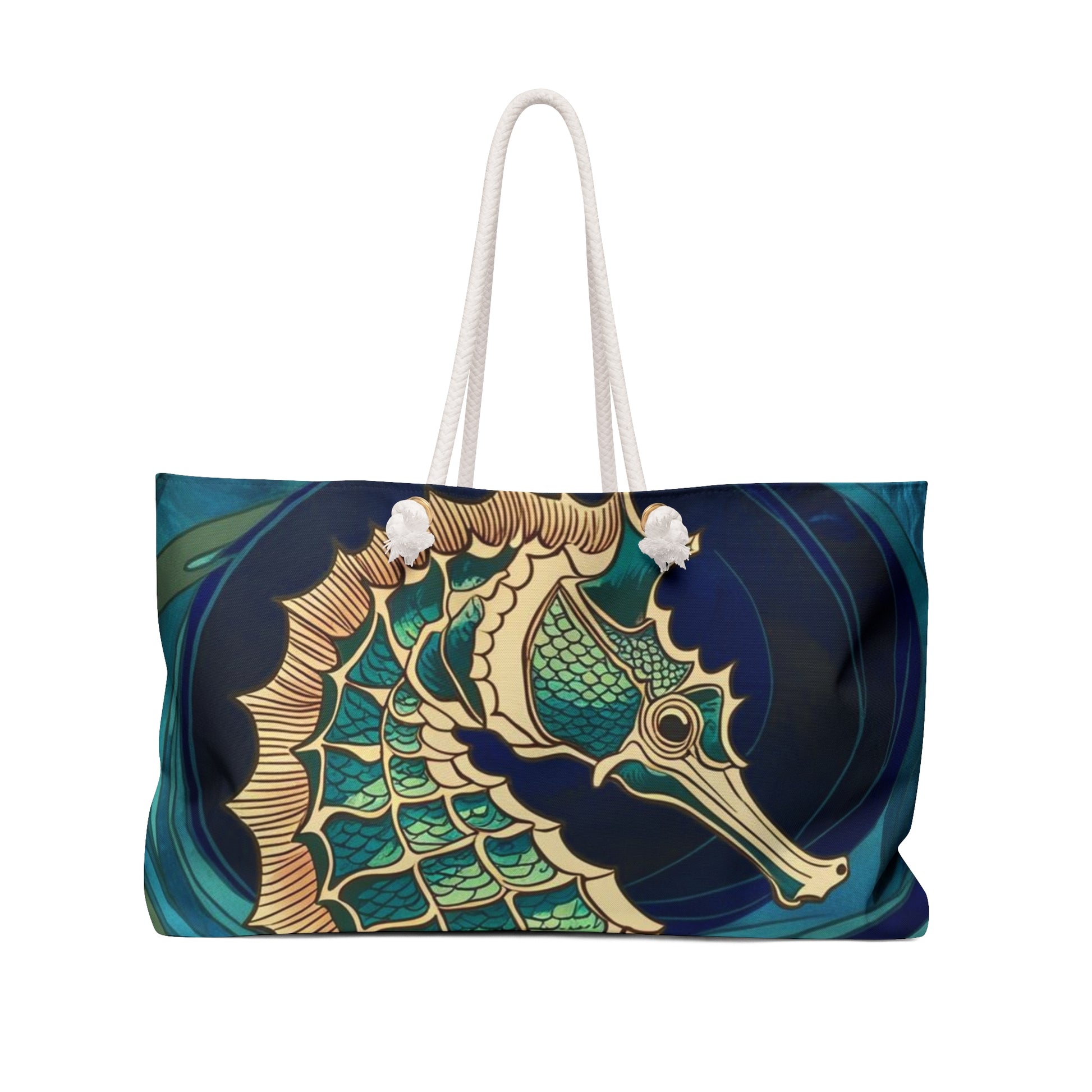Stylish Seahorse Weekender Bag, Beach Bag, Travel Tote, Weekend Getaway, Unique Gift, Vacation Essentials