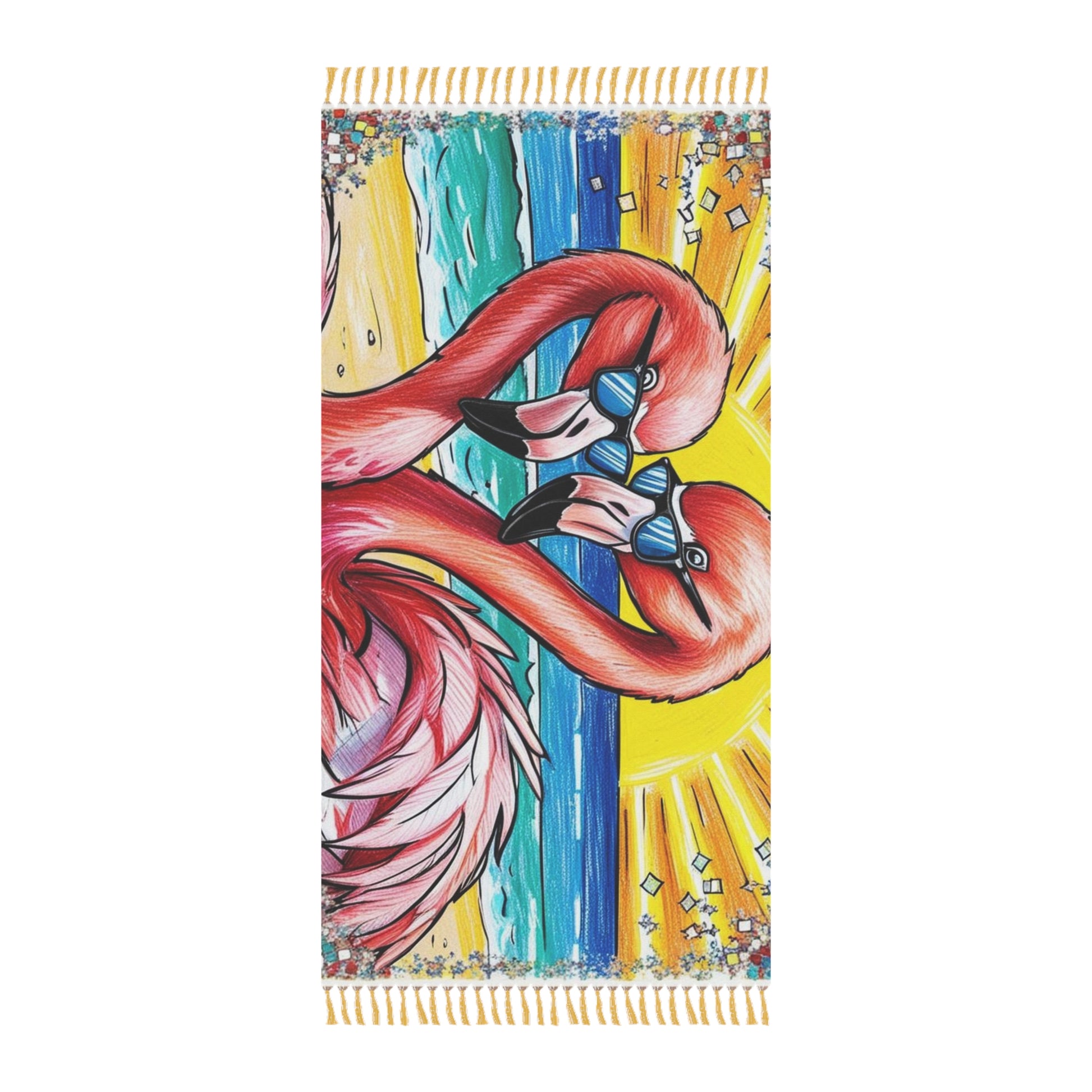 Boho Beach Towel, Colorful Flamingo Towel, Summer Beach Accessory, Sand-Free Towel, Tropical Vacation Towel, Poolside Essential
