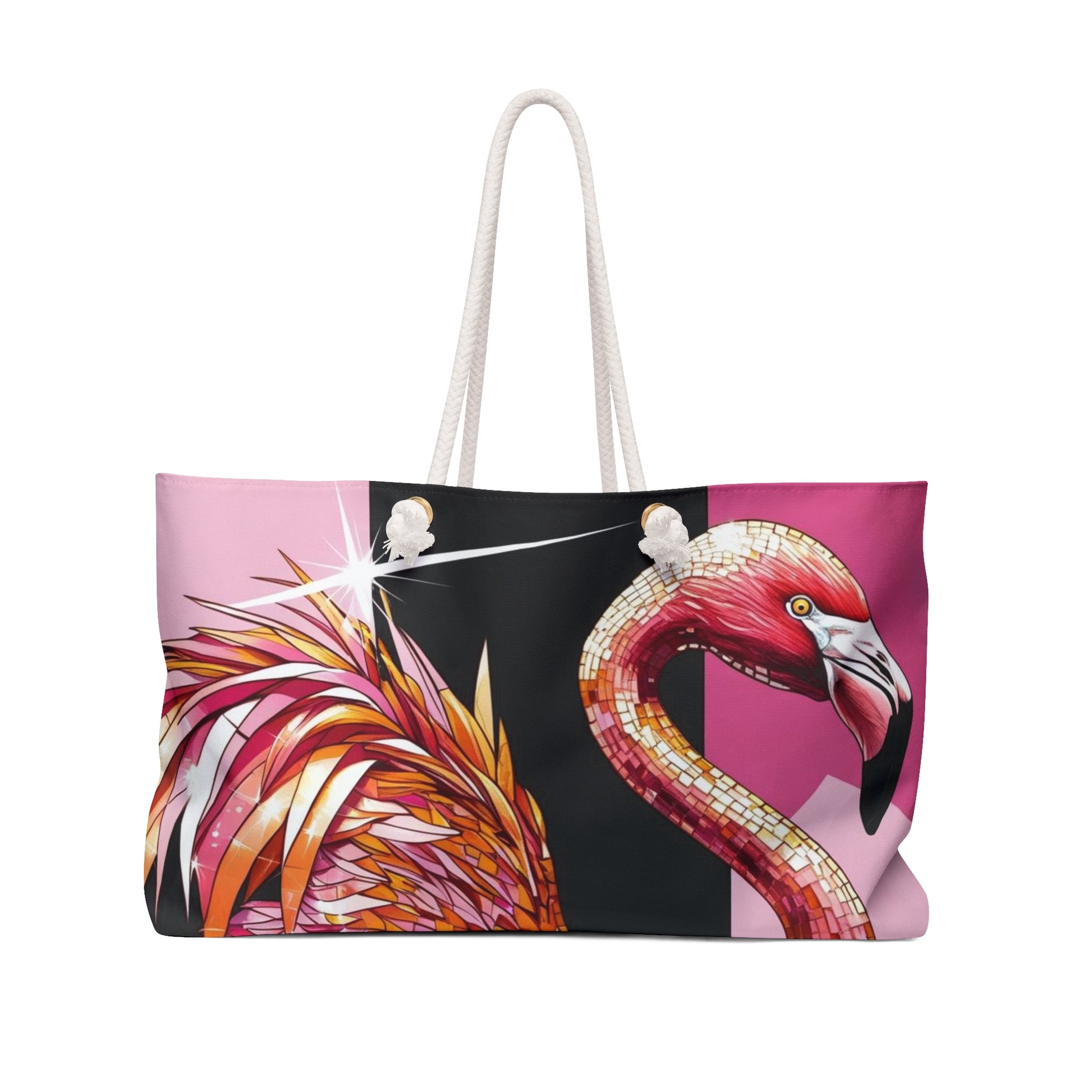 Stylish Flamingo Weekender Bag | Carry All Carry-On Travel Tote, Beach Bag, Gym Bag, Vacation Accessory, Gift for Her