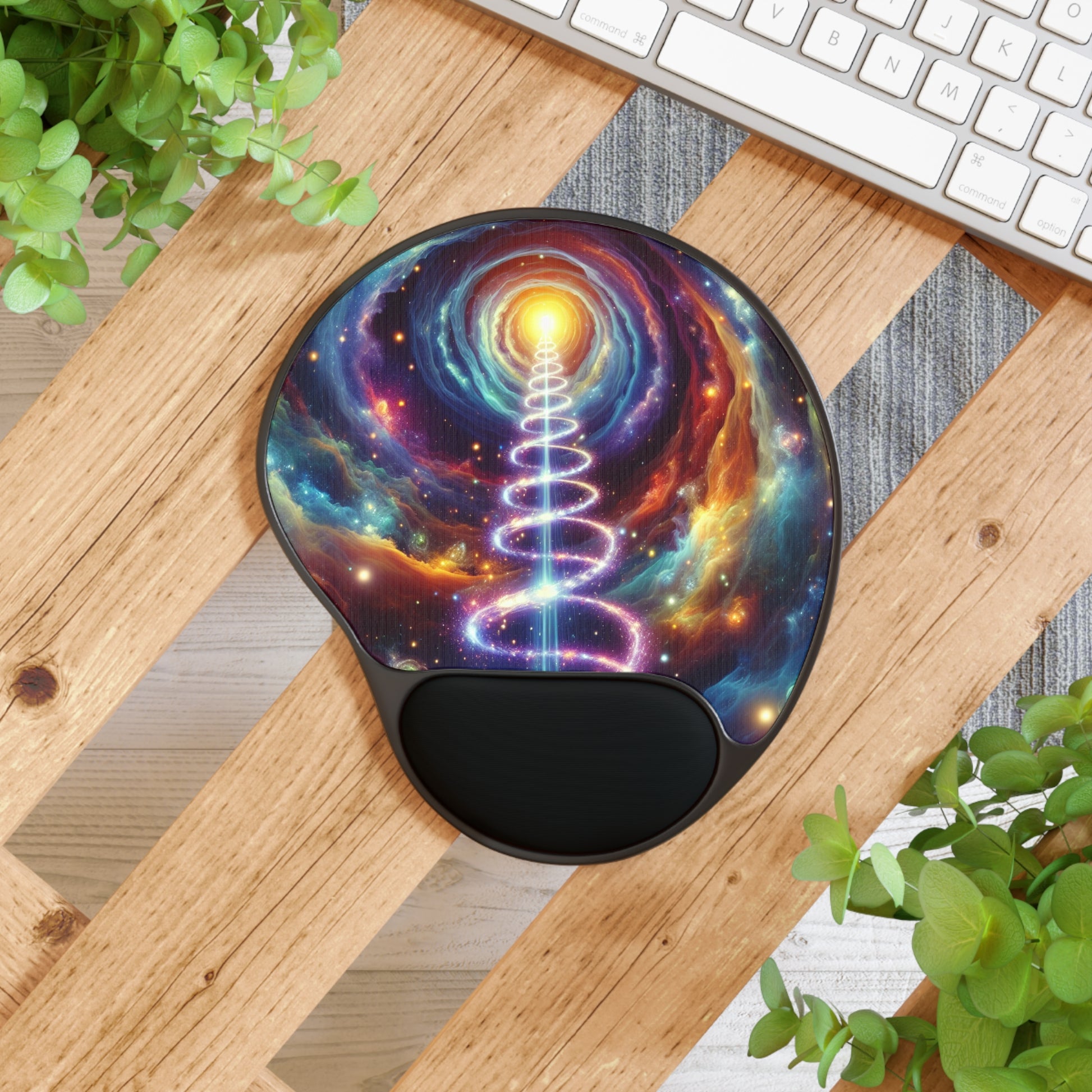 Cosmic Galaxy Mouse Pad with Wrist Rest, Galaxy Desk Accessory, Astral Mouse Mat, Gamer Gift, Office Decor