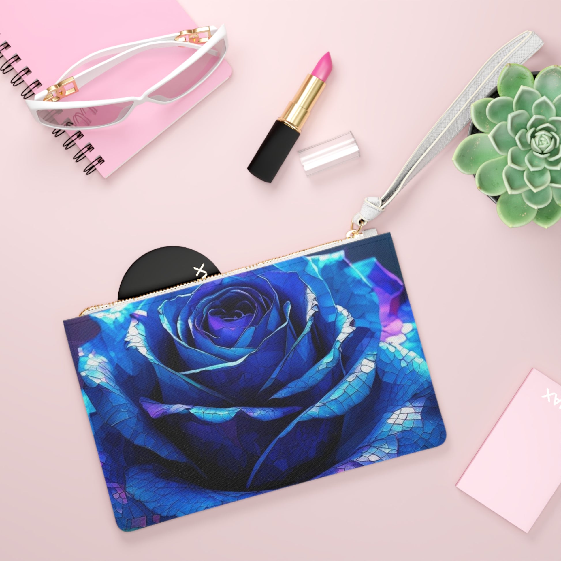 Galactic Floral Clutch Bag for Women, Evening Purse, Cosmic Art Accessory, Birthday Gift, Stylish Handbag