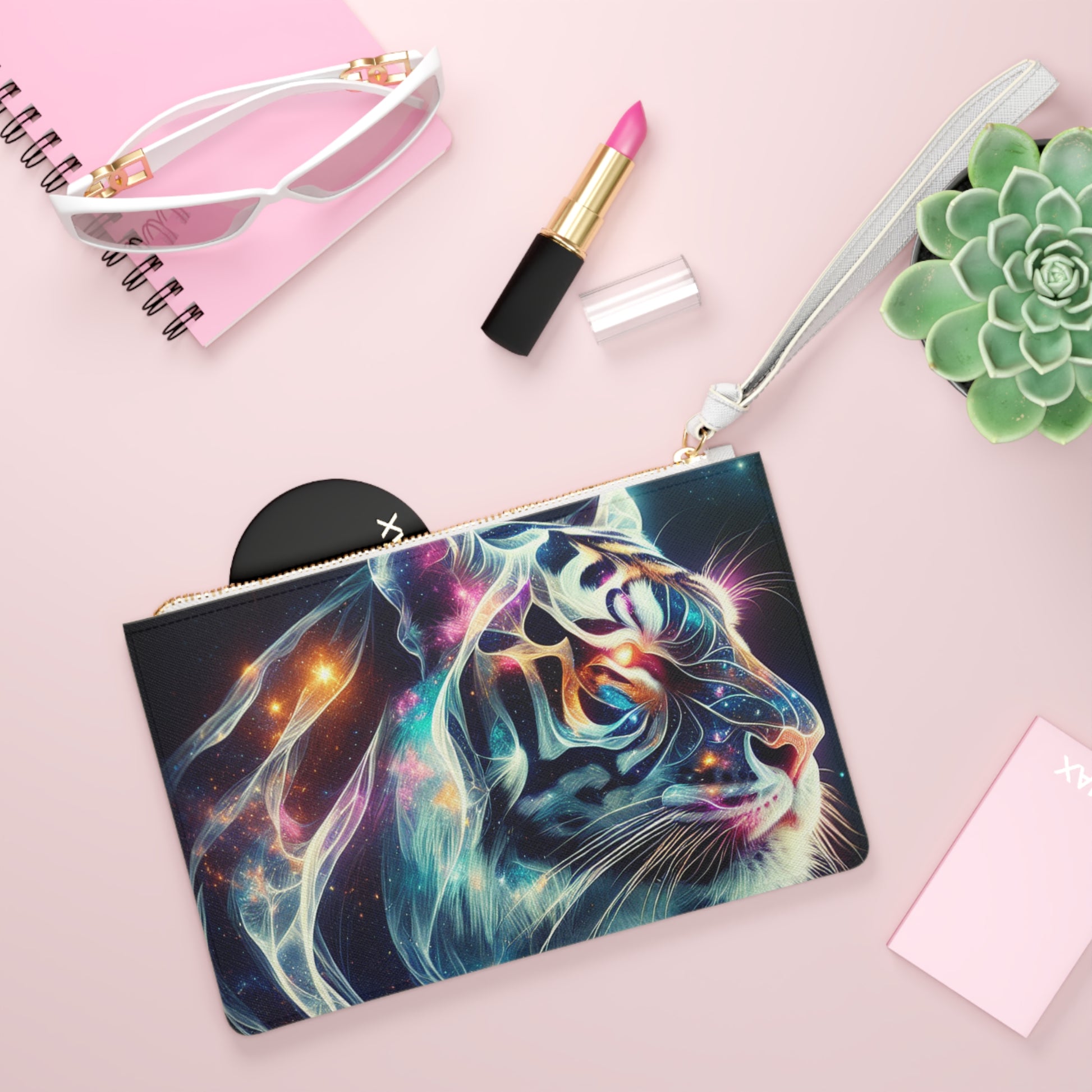 Cosmic Clutch Bag for Dreamers, Elegant Zodiac Accessory, Festival Bag, Lotus Flower Handbag, Celestial Pouch, Perfect Gift