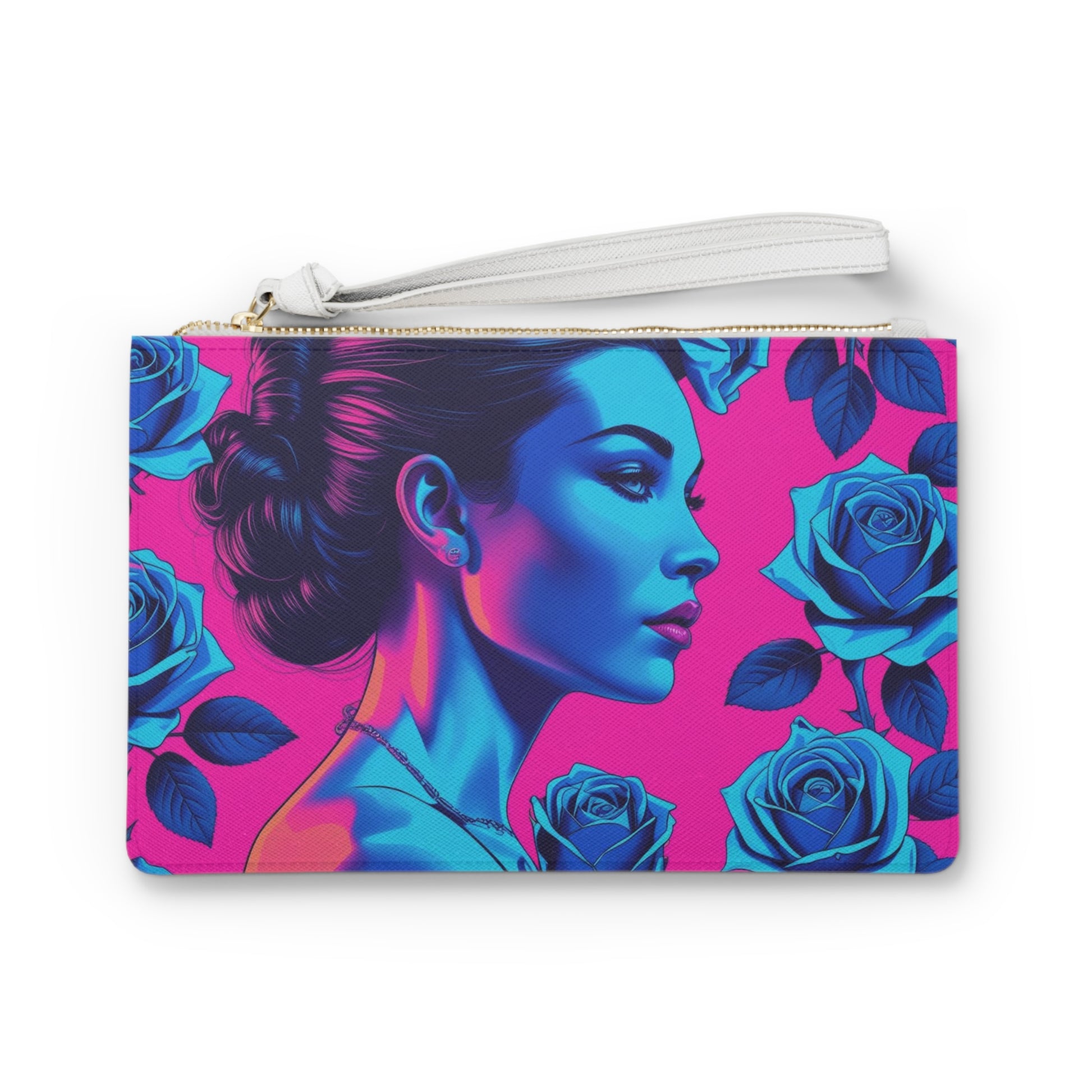 Vibrant Floral Clutch Bag, Stylish Pouch for Nights Out, Gift for Her, Art-Inspired Fashion Accessory, Makeup Organizer, Travel Essentials