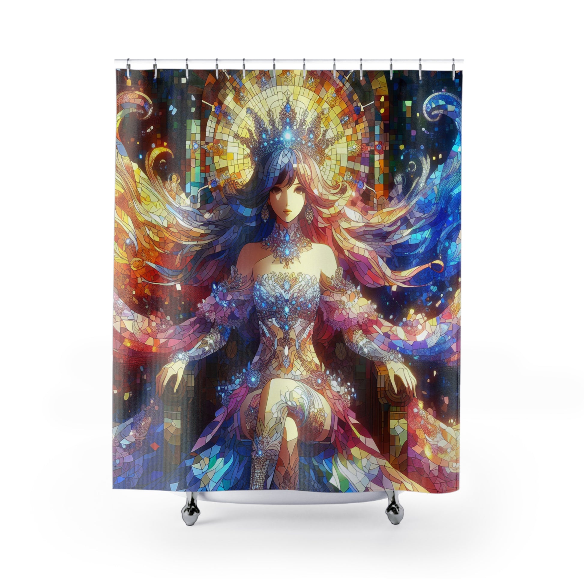 Divine Feminine Mosaic Anime Art Decor for Bathroom, Bohemian Style, Gift for her, Anime Lovers, Unique Bathroom Decor