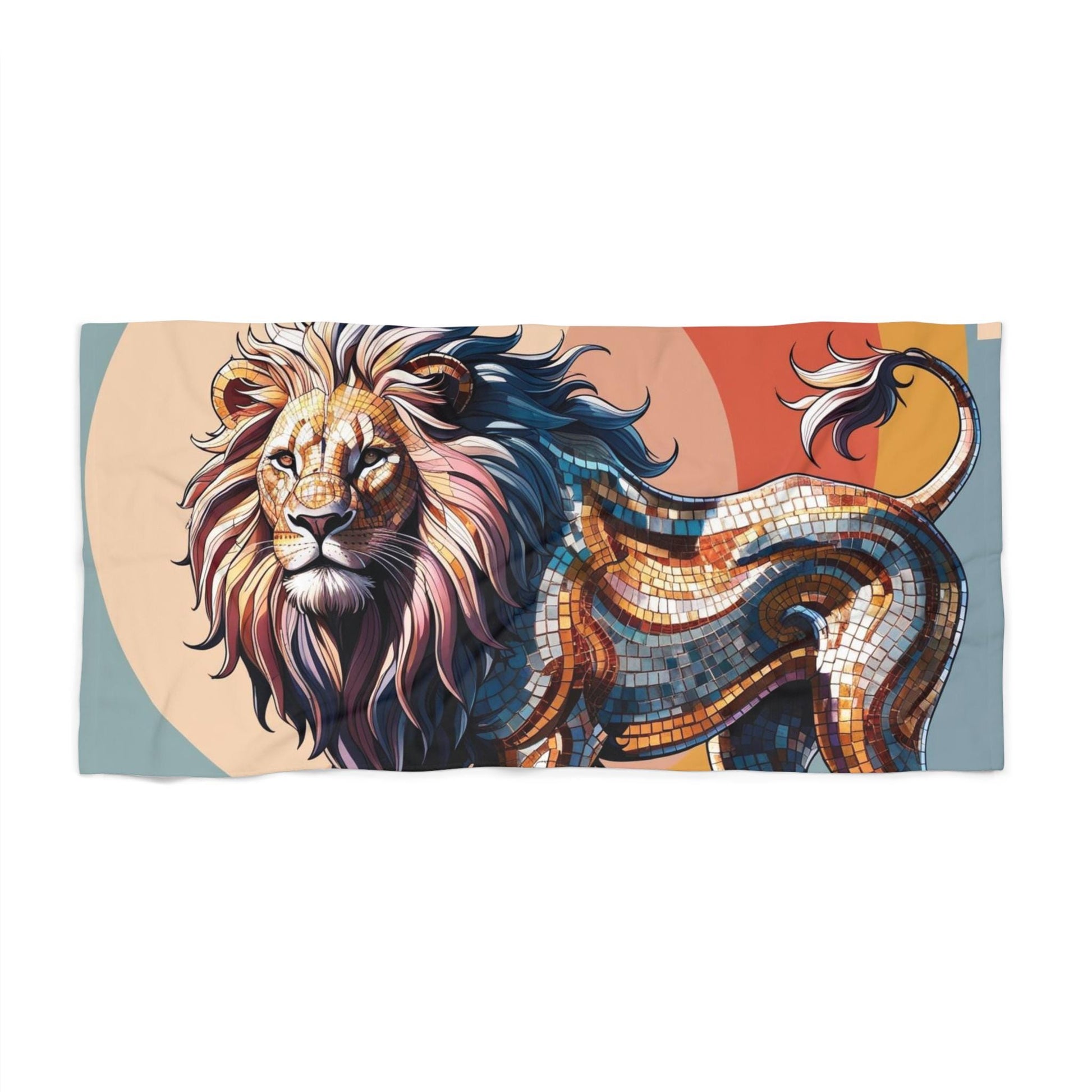 Artistic Lion Beach Towel, Vibrant Summer Accessory, Gift for Beach Lovers, Poolside Fun, Unique Home Decor, Vacation Essential