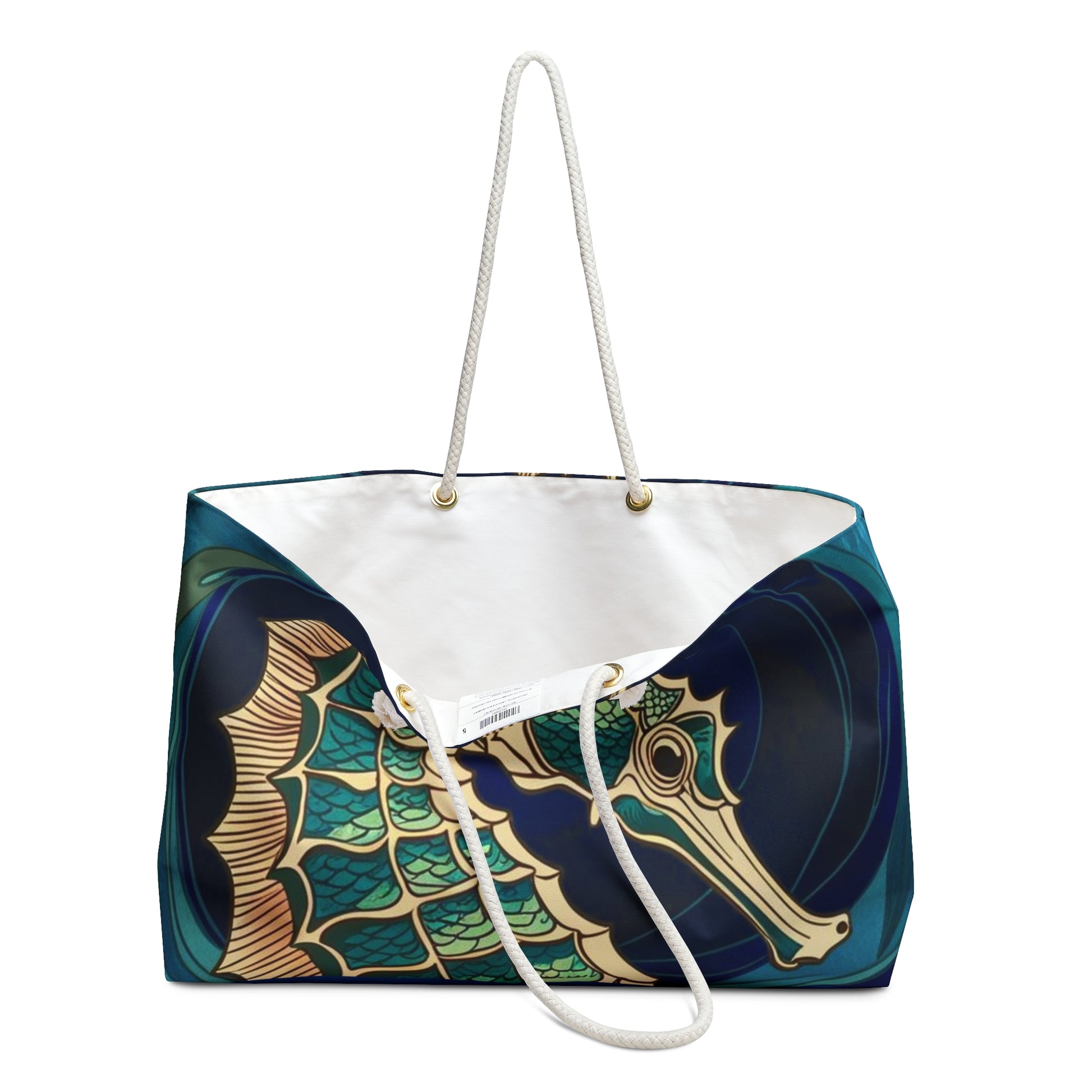 Stylish Seahorse Weekender Bag, Beach Bag, Travel Tote, Weekend Getaway, Unique Gift, Vacation Essentials
