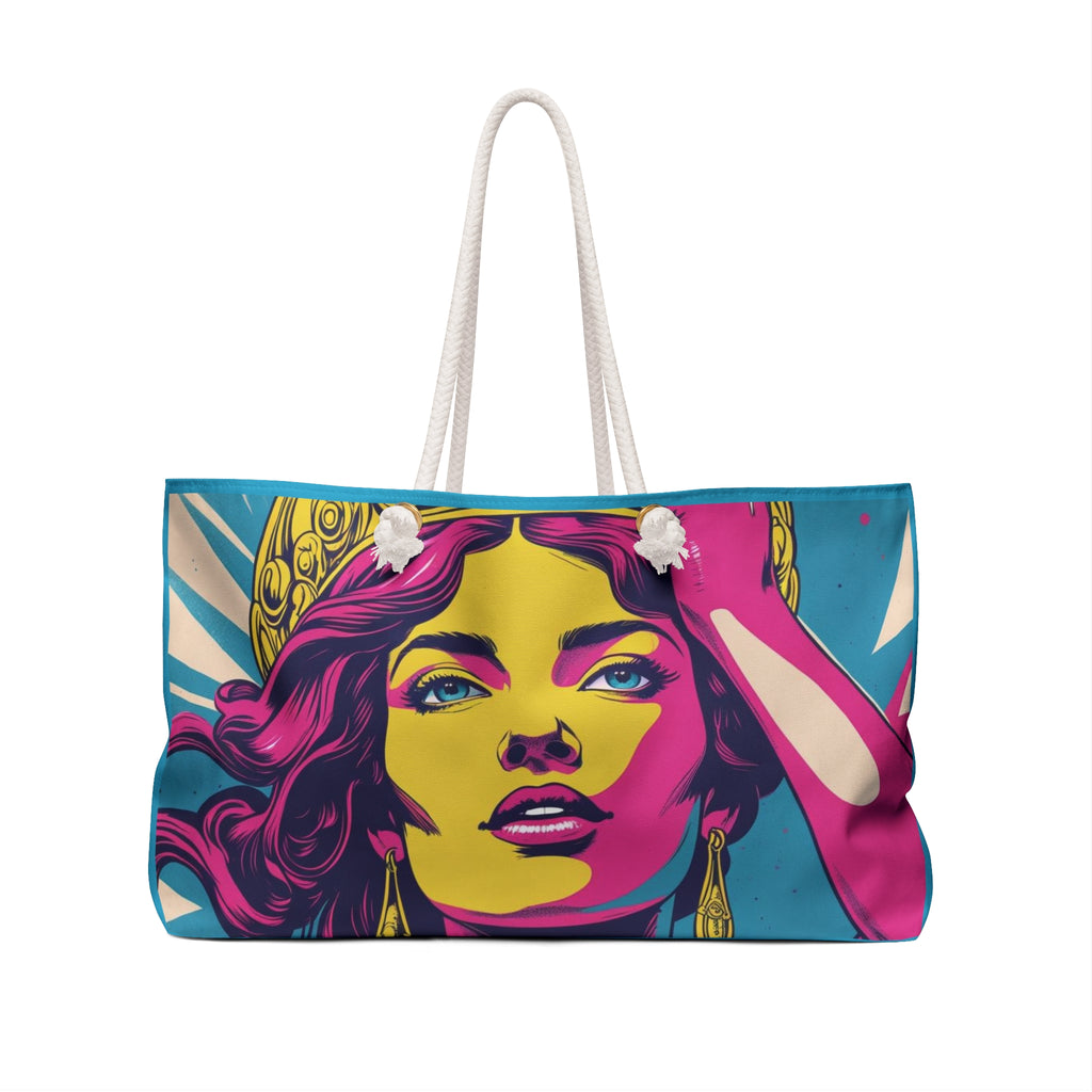 Vibrant Goddess Weekender Bag – Chic Travel Companion for Adventures, Beach Days, Gym, Weekends Away, Art Lovers, Colorful Bag