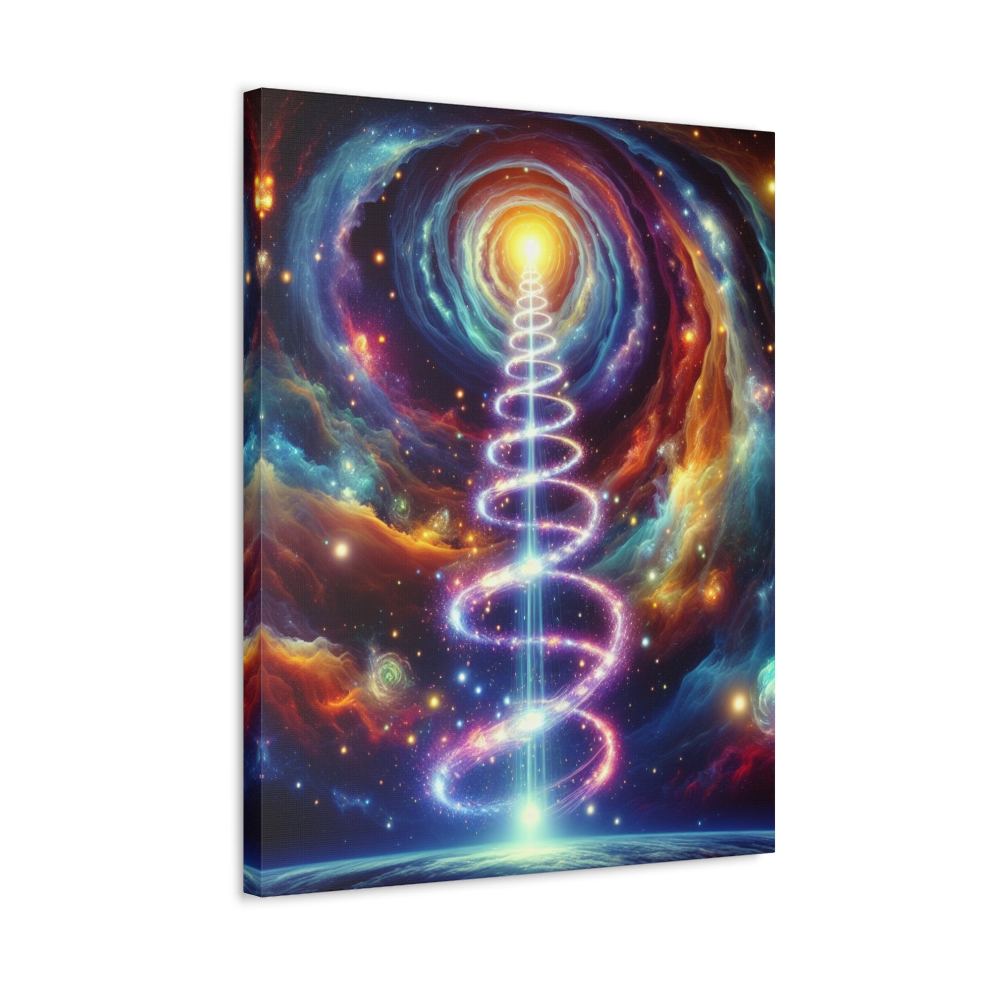 Cosmic Kundalini Vortex Canvas Art, Celestial Wall Decor, Space Artwork, Magical Home Decor, Gift for Space Lovers, Mystical Atmosphere