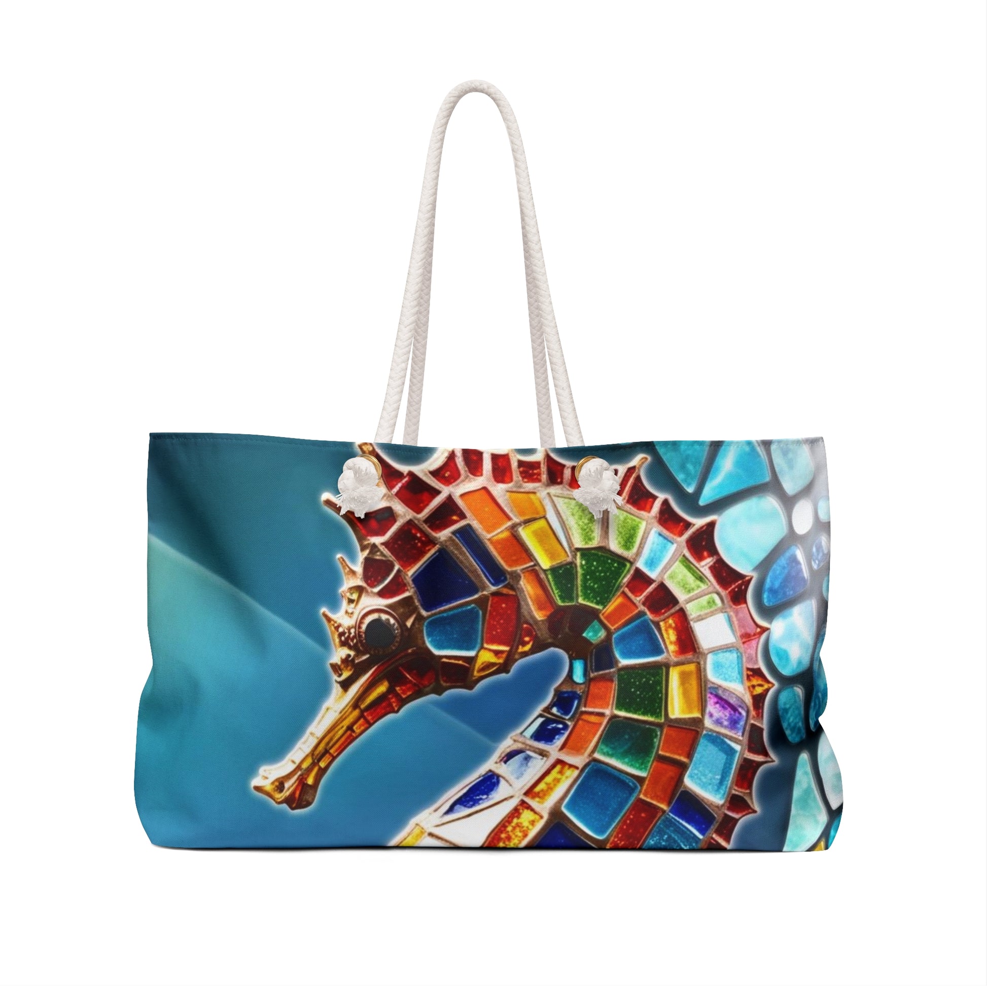 Colorful Seahorse Weekender Bag | Beach Tote, Travel Bag, Vacation Carryall, Stylish Tote for Summer Adventures, Nautical Gift