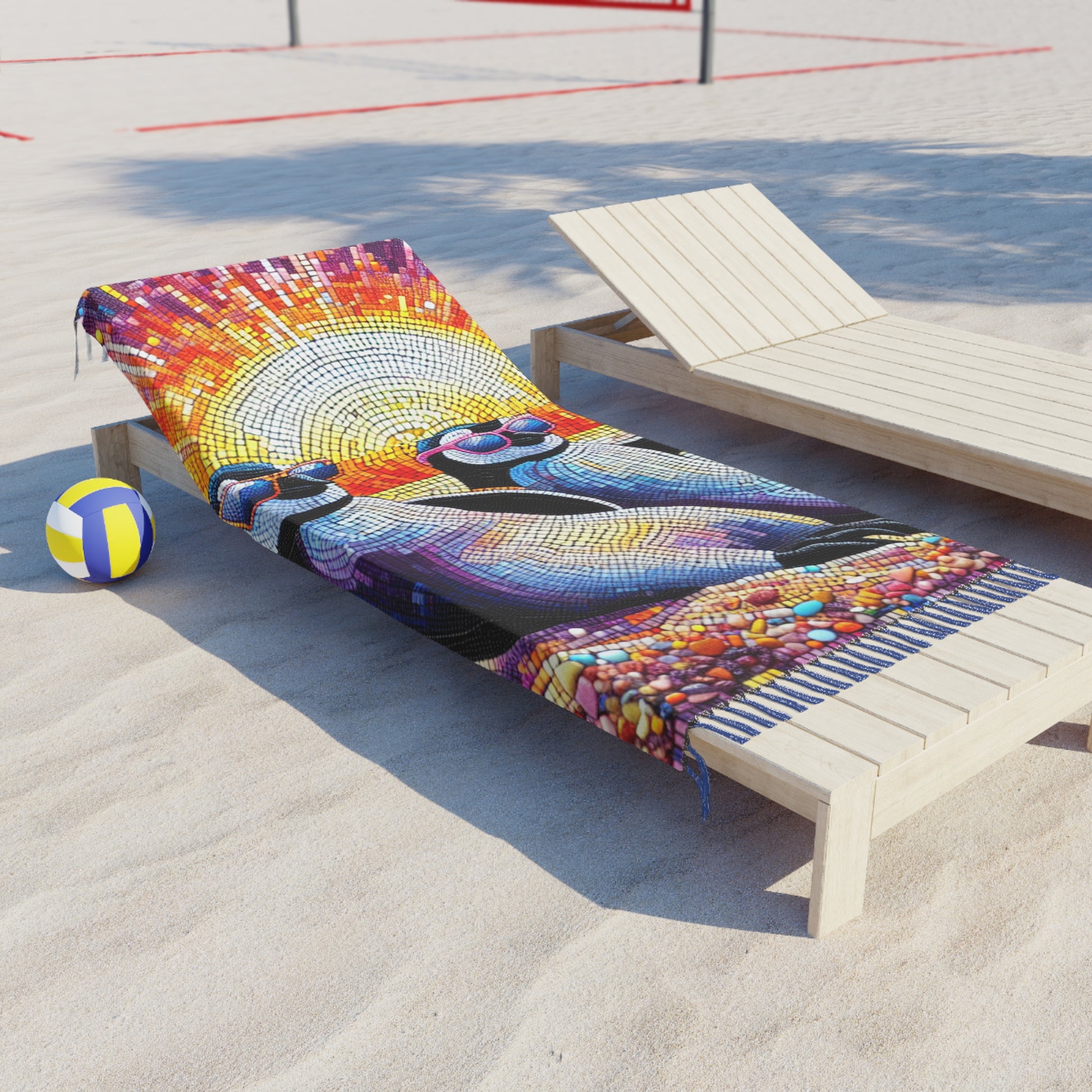 Boho Beach Towel - Vibrant Penguin Design for Summer Fun, Poolside Vibes, Bohemian Decor, Gift for Beach Lovers