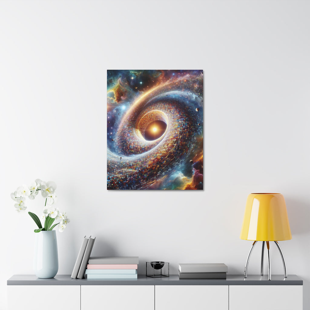 Cosmic Swirl Stretched Canvas Art - Space Wall Decor, Sci-Fi Home Decor, Galaxy Artwork, Perfect Gift for Space Lovers
