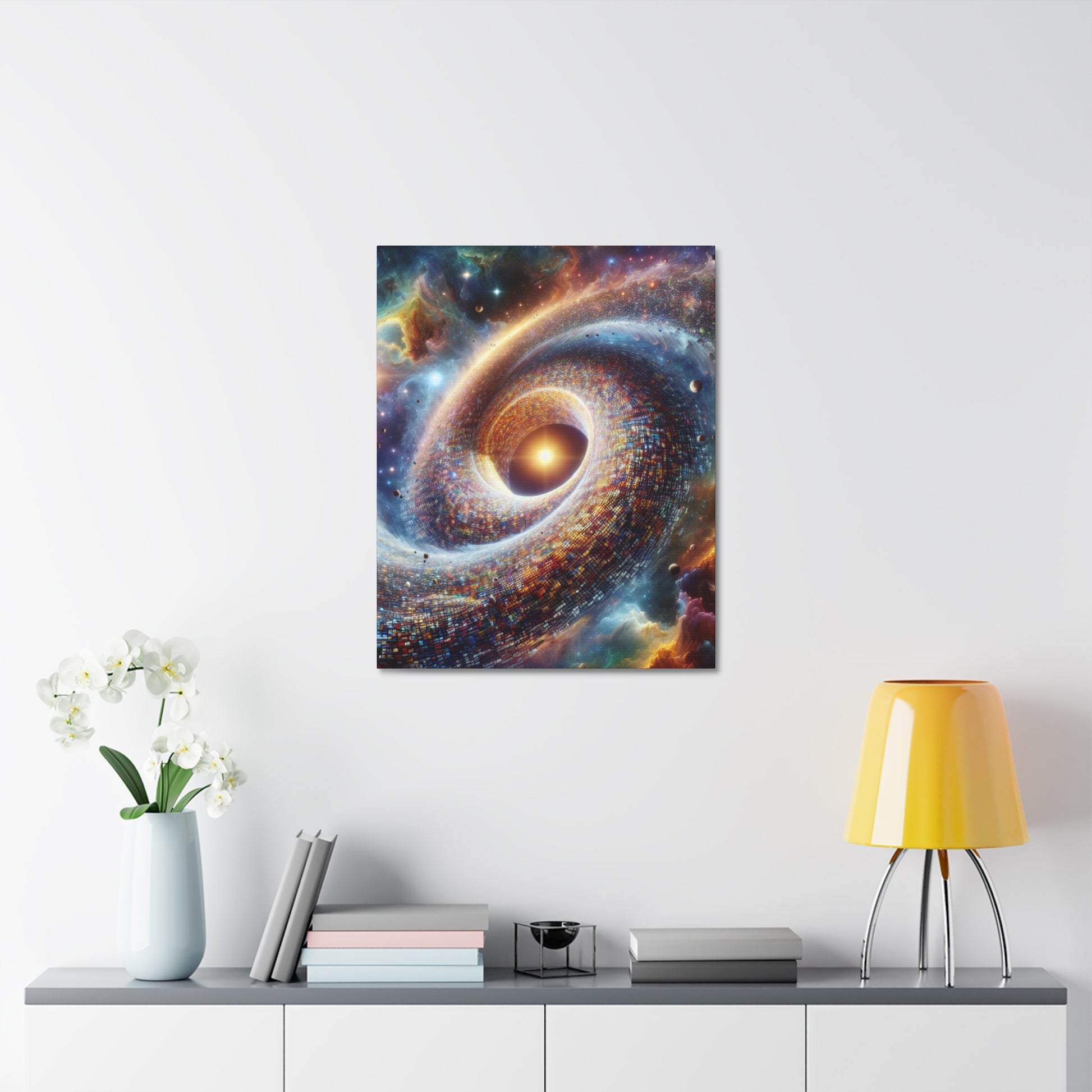 Cosmic Swirl Stretched Canvas Art - Space Wall Decor, Sci-Fi Home Decor, Galaxy Artwork, Perfect Gift for Space Lovers