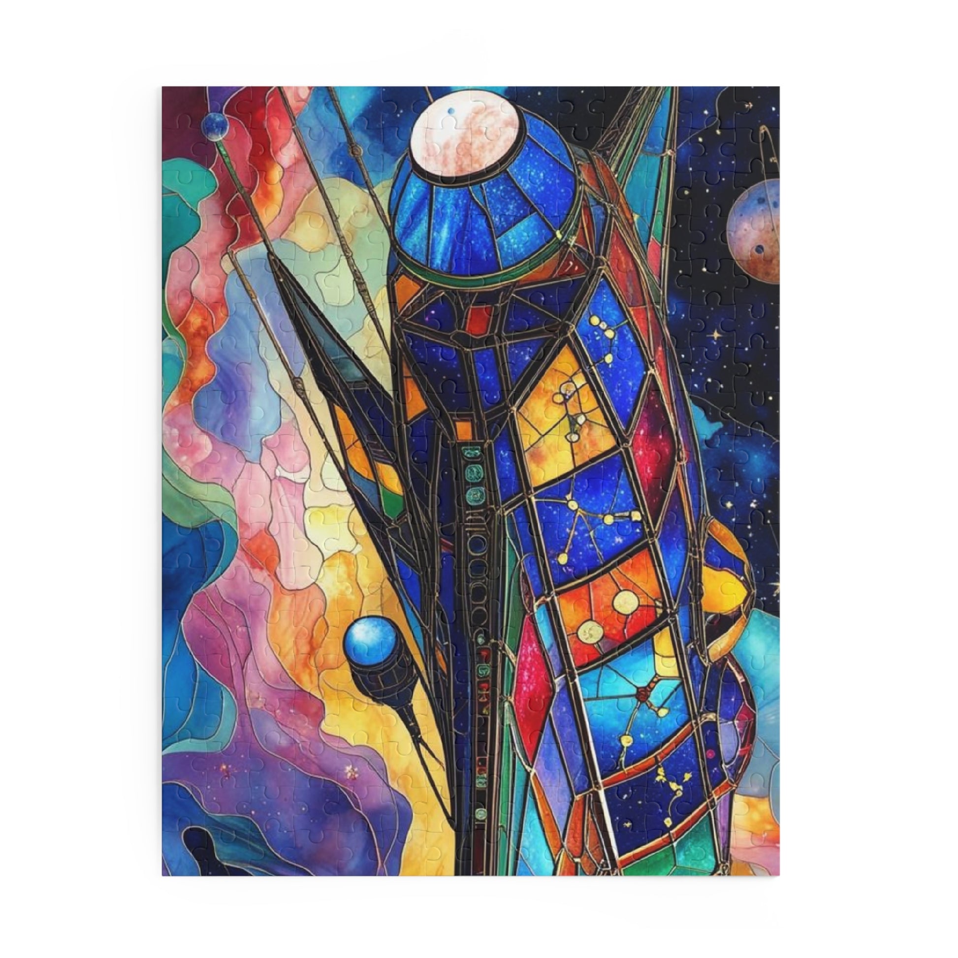 Colorful Space-Themed Puzzle, 120/252/500-Piece Jigsaw, Gift for Kids and Adults, Home Decor, Space Lovers, Family Activity, Birthday Gift