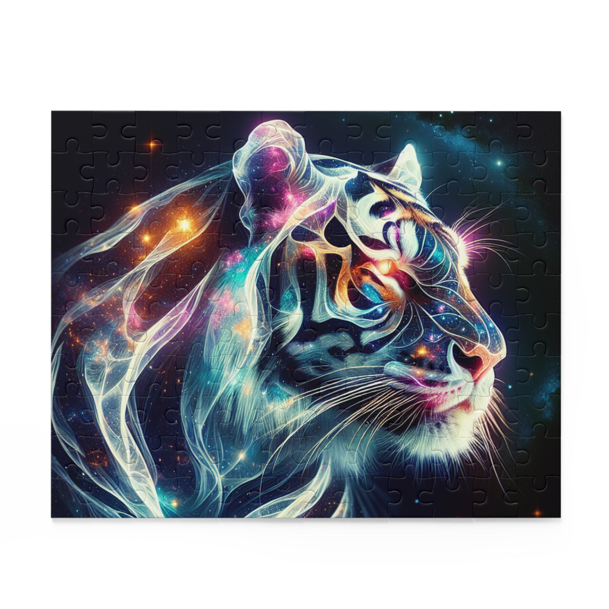 Cosmic Tiger Puzzle - 120, 252, 500-Piece Jigsaw, Perfect for Animal Lovers, Home Decor, Family Game Night, Unique Gift