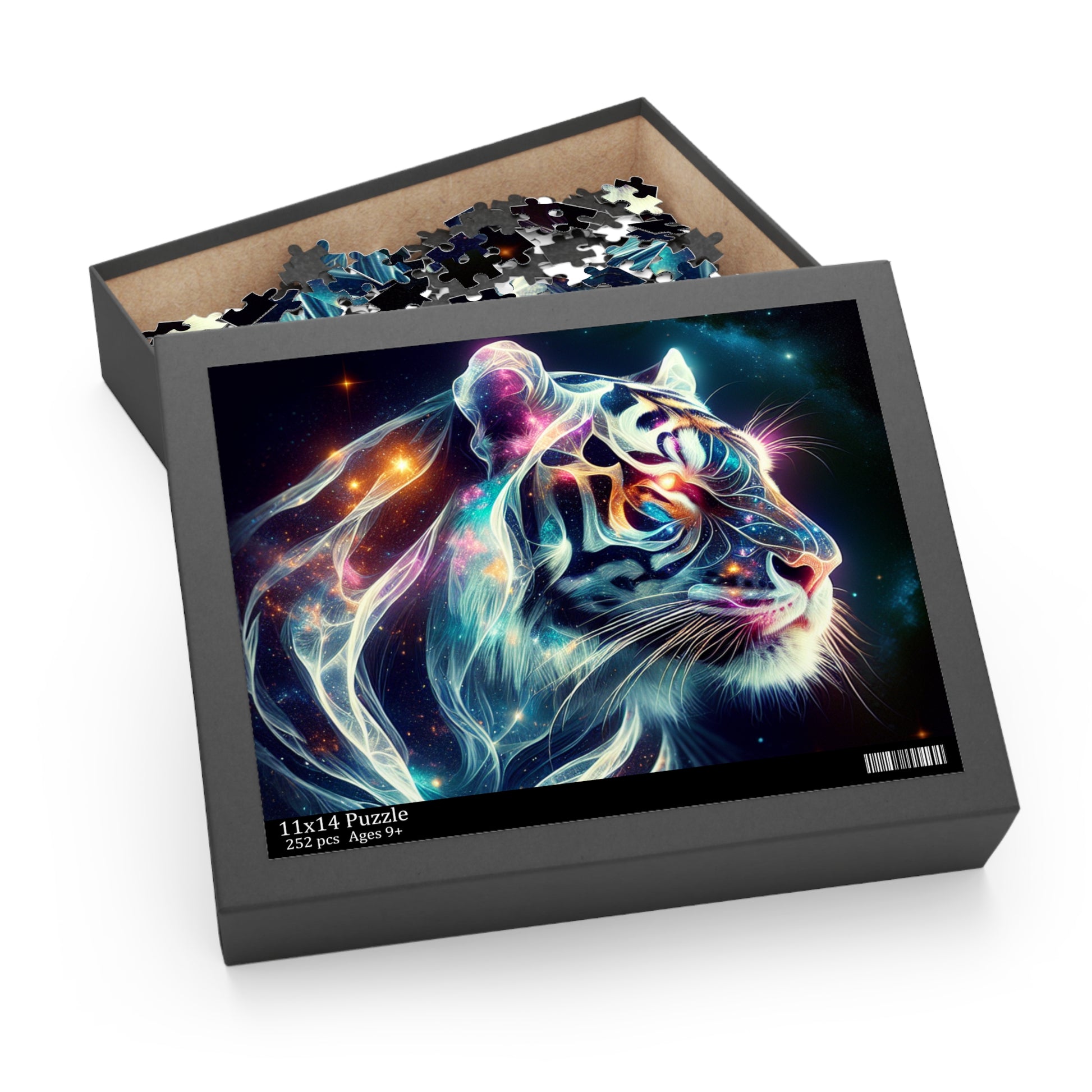 Cosmic Tiger Puzzle - 120, 252, 500-Piece Jigsaw, Perfect for Animal Lovers, Home Decor, Family Game Night, Unique Gift