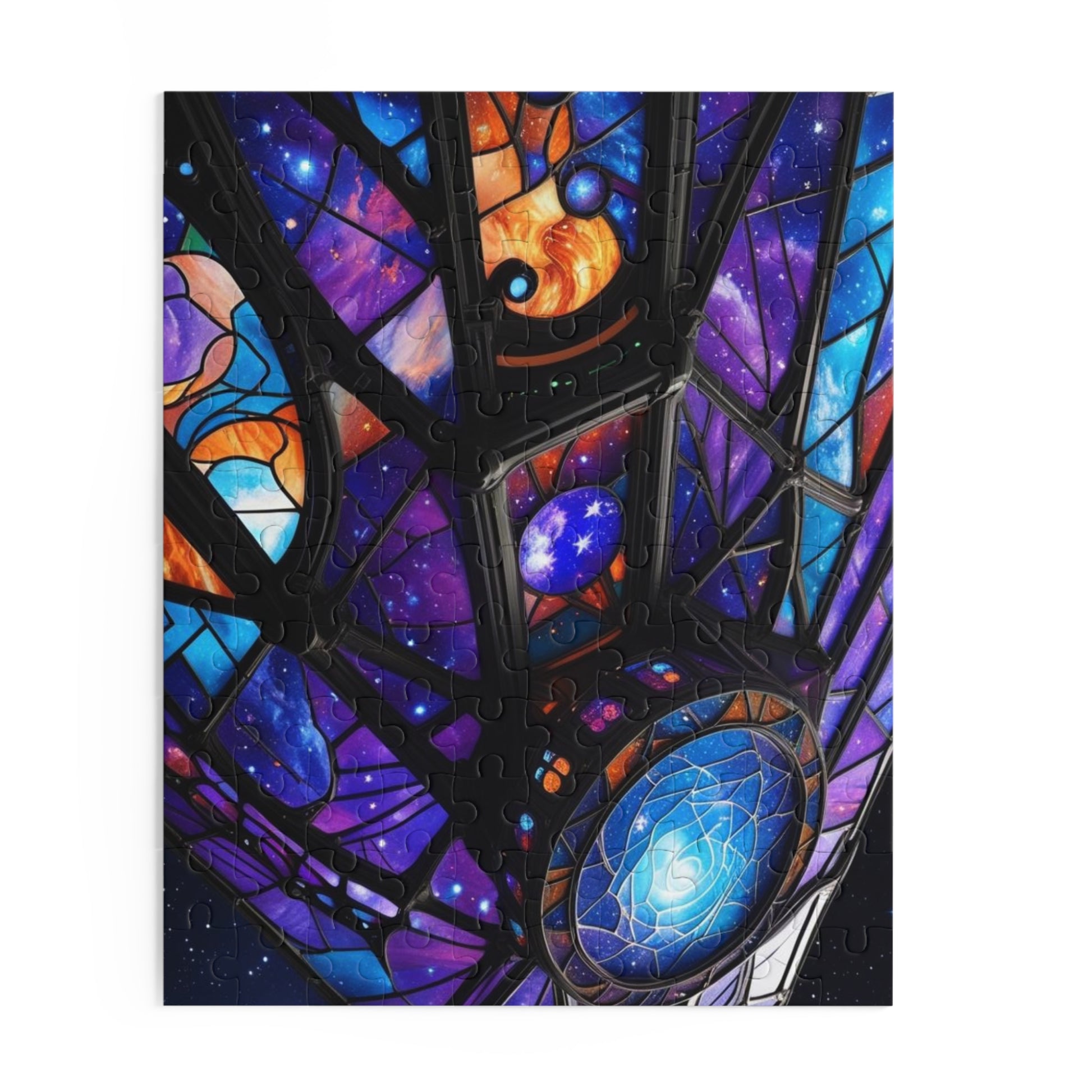 Galactic Stained Glass Spaceship Puzzle - Perfect for Space Lovers, Family Fun, Gifts, Home Décor, and Celebrations