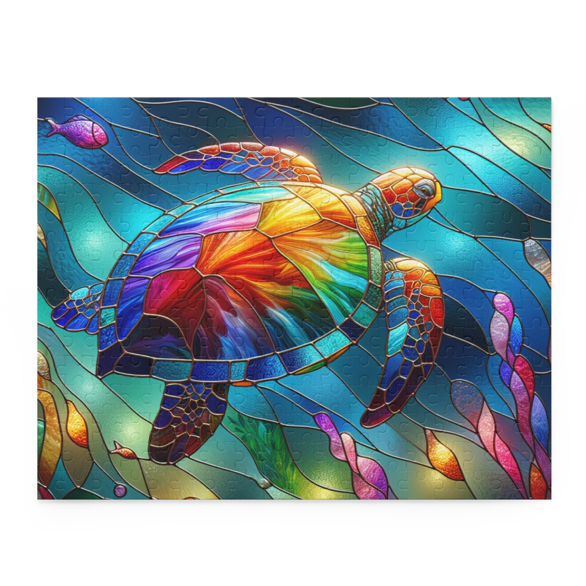 Vibrant Sea Turtle Puzzle (120, 252, 500-Piece) - Colorful Art, Ocean Decor, Family Game, Gift for Animal Lovers, Educational Fun