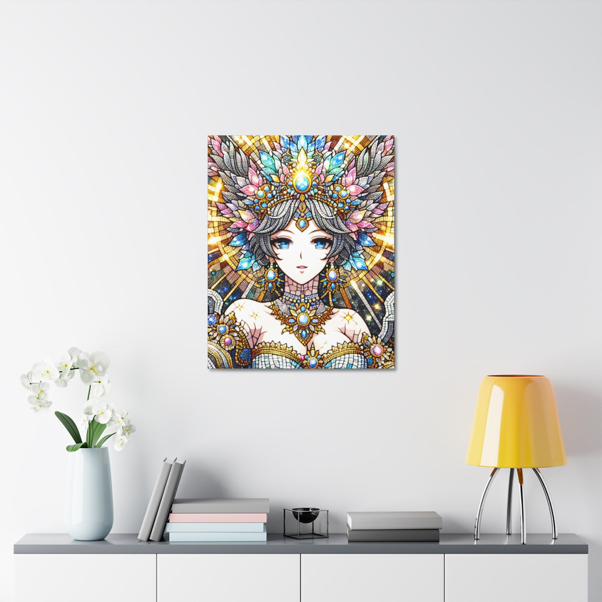 Glamorous Mystic Art Stretched Canvas - Enchanting Wall Decor, Home Aesthetic, Gift for Anime Art Lovers, Spiritual Decor, Unique Artwork