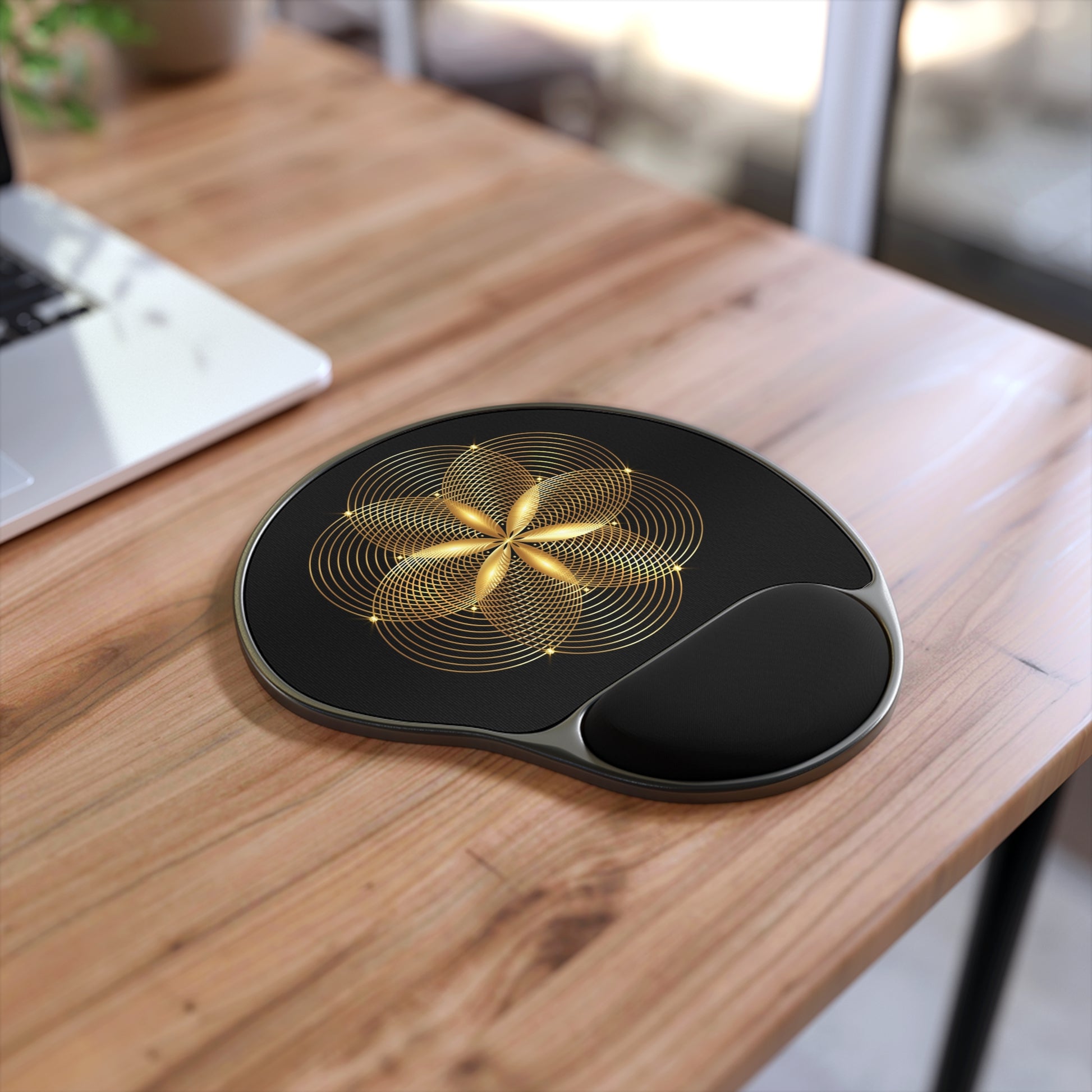 Elegant Floral Mouse Pad with Wrist Rest | Office Decor, Desk Accessory, Gift for Gamers, Ergonomic Mat, Unique Workstation