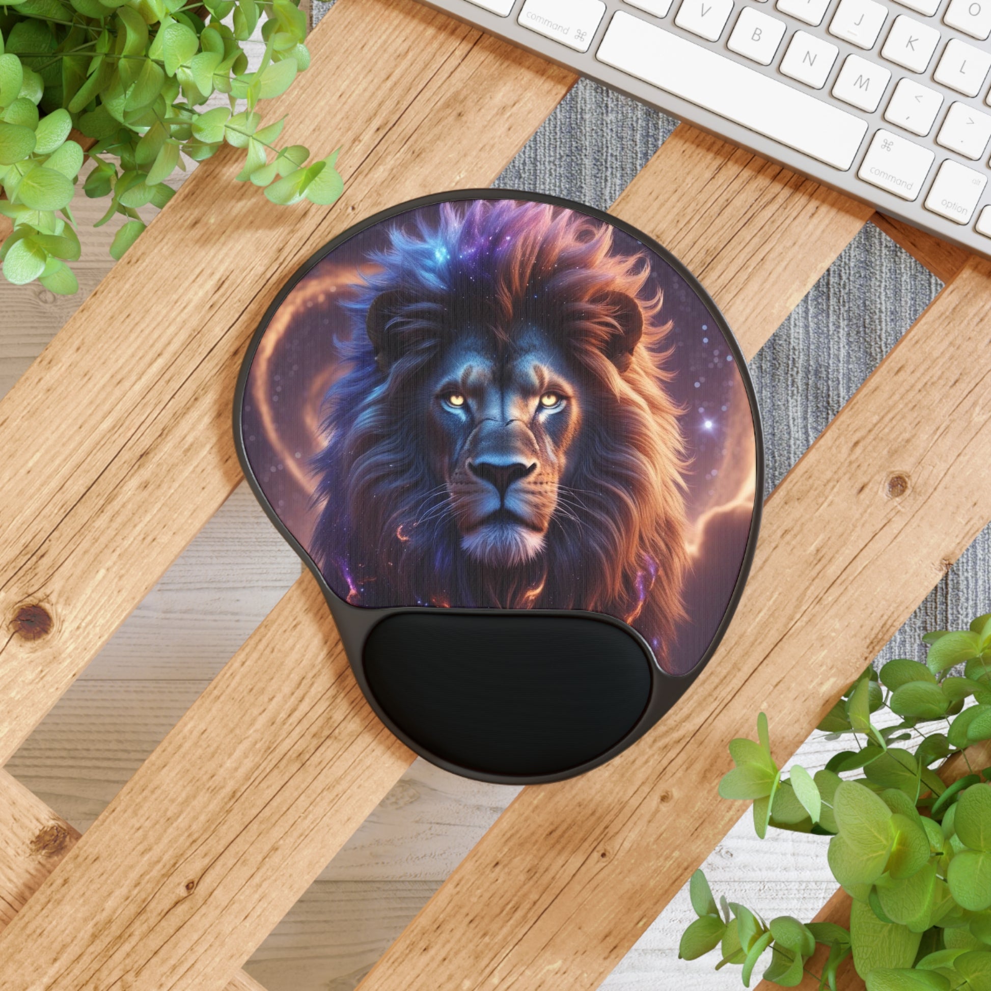 Majestic Lion Wrist Rest Mouse Pad | Gaming, Office, Desk Decor, Gift for Animal Lovers, Computer Accessory, Creative Workspace