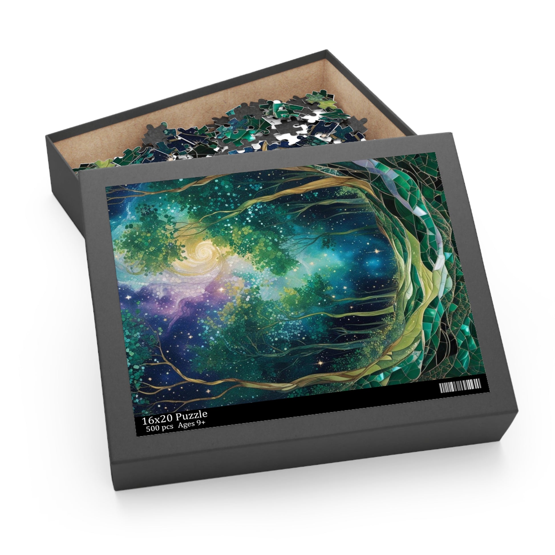 Galactic Forest Puzzle, 120-Piece, 252-Piece, 500-Piece, Starry Sky Artwork, Nature-Themed Game, Gift for Nature Lovers