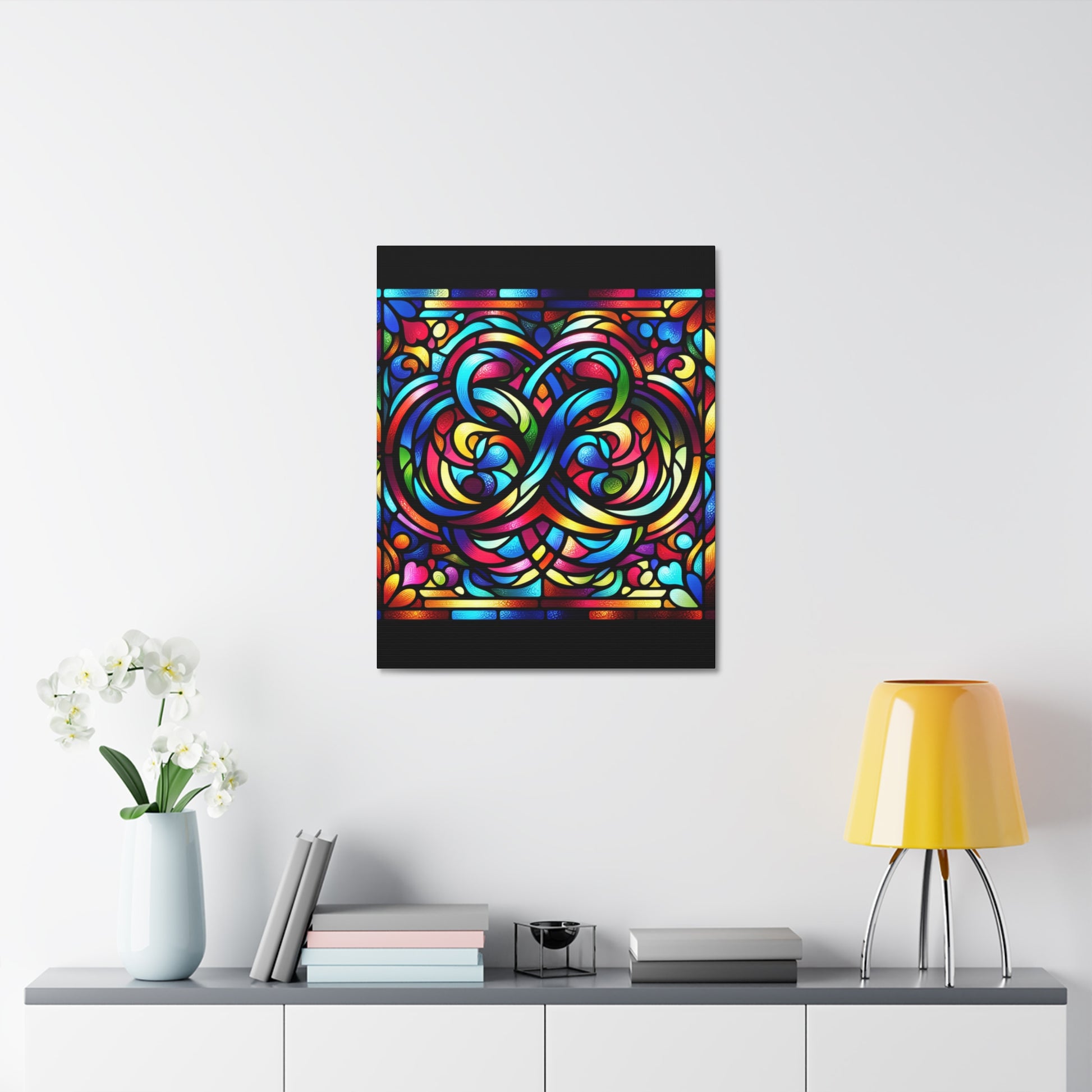 Vibrant Stained Glass Art Canvas | Colorful Modern Wall Decor, Home Decoration, Gift for Art Lovers, Unique Housewarming Gift, Gallery Wall