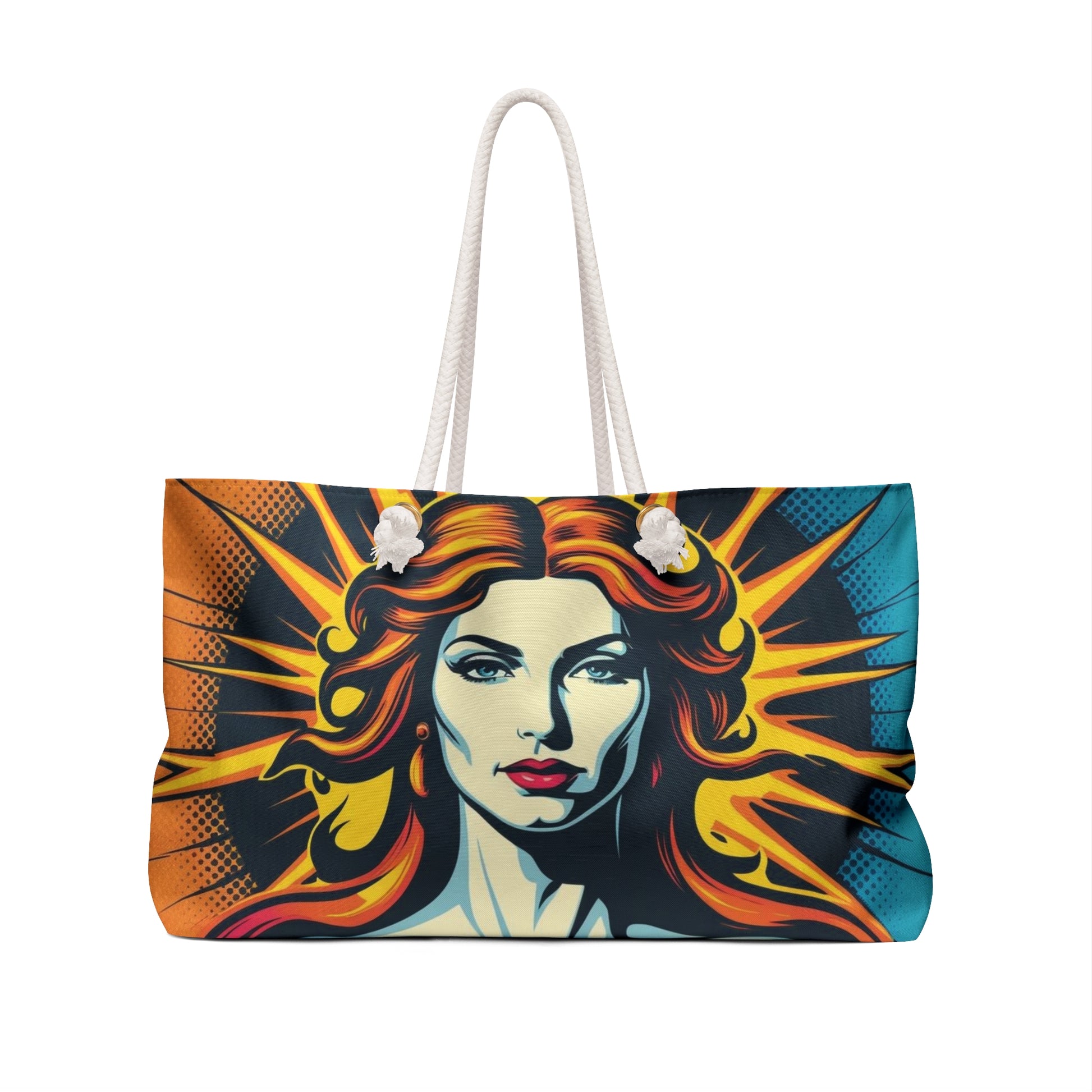 Pop Art Weekender Bag, Heroine Divine Feminine Carry-On, Goddess Cary-On, Comic-Chic Travel Bag, Weekend Getaway Tote