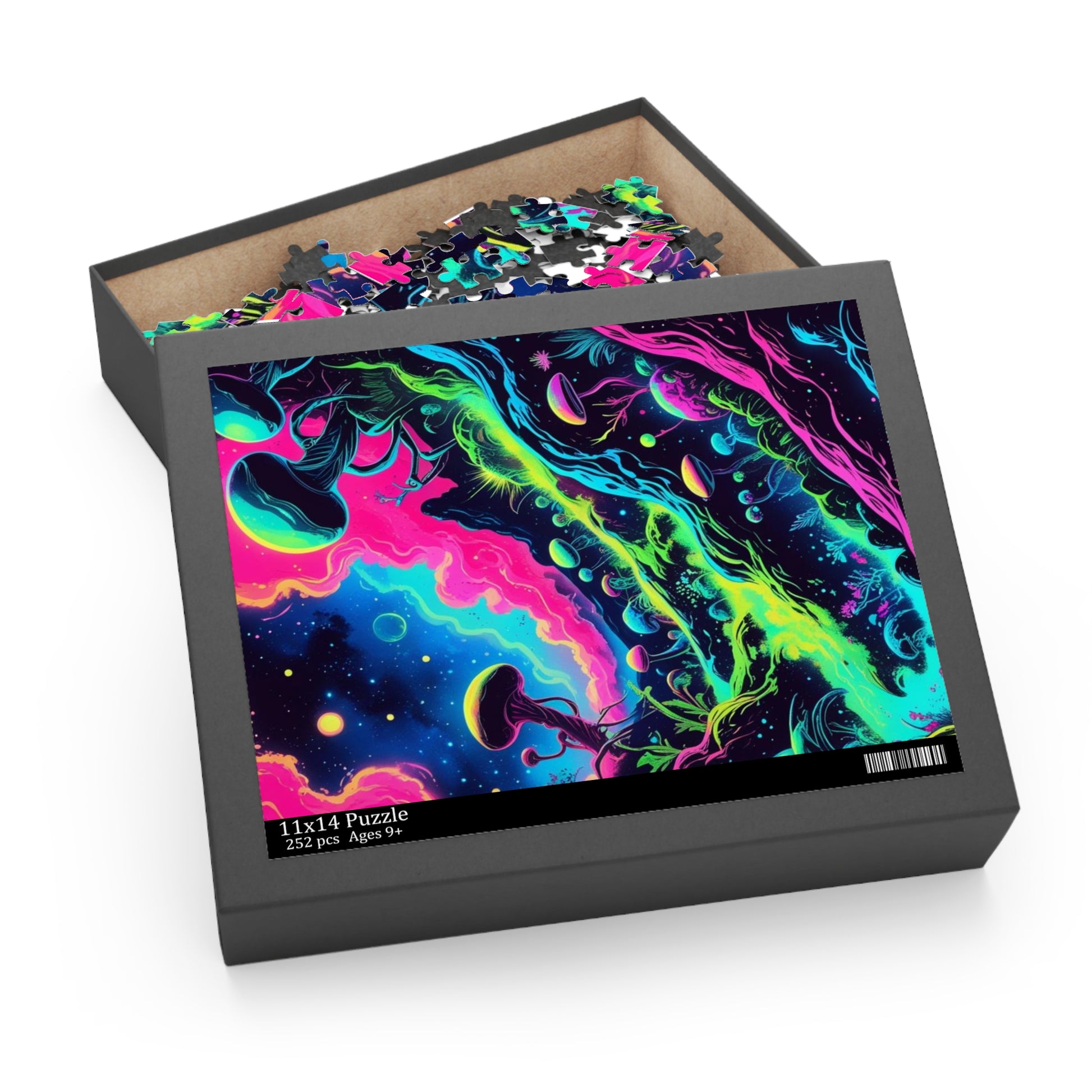 Cosmic Mushroom Puzzle, Vibrant Jigsaw for Game Night, Space-Themed Gift, Family Fun Activity, Psychedelic Decor