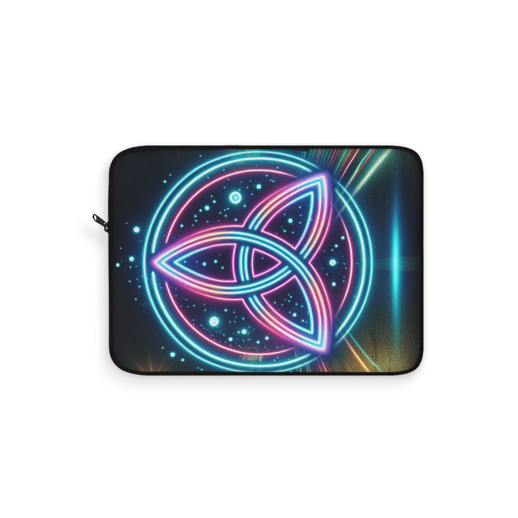 Neon Triquetra Laptop Sleeve | Unique Tech Gift, Modern Laptop Case, Artistic Computer Cover, Bohemian Accessories