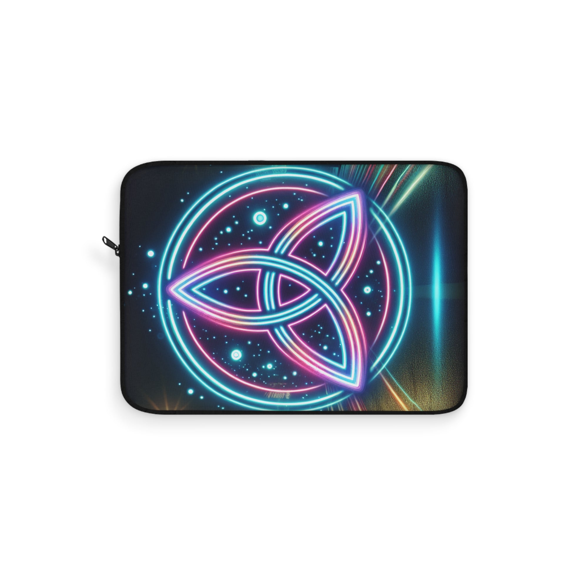 Neon Triquetra Laptop Sleeve | Unique Tech Gift, Modern Laptop Case, Artistic Computer Cover, Bohemian Accessories