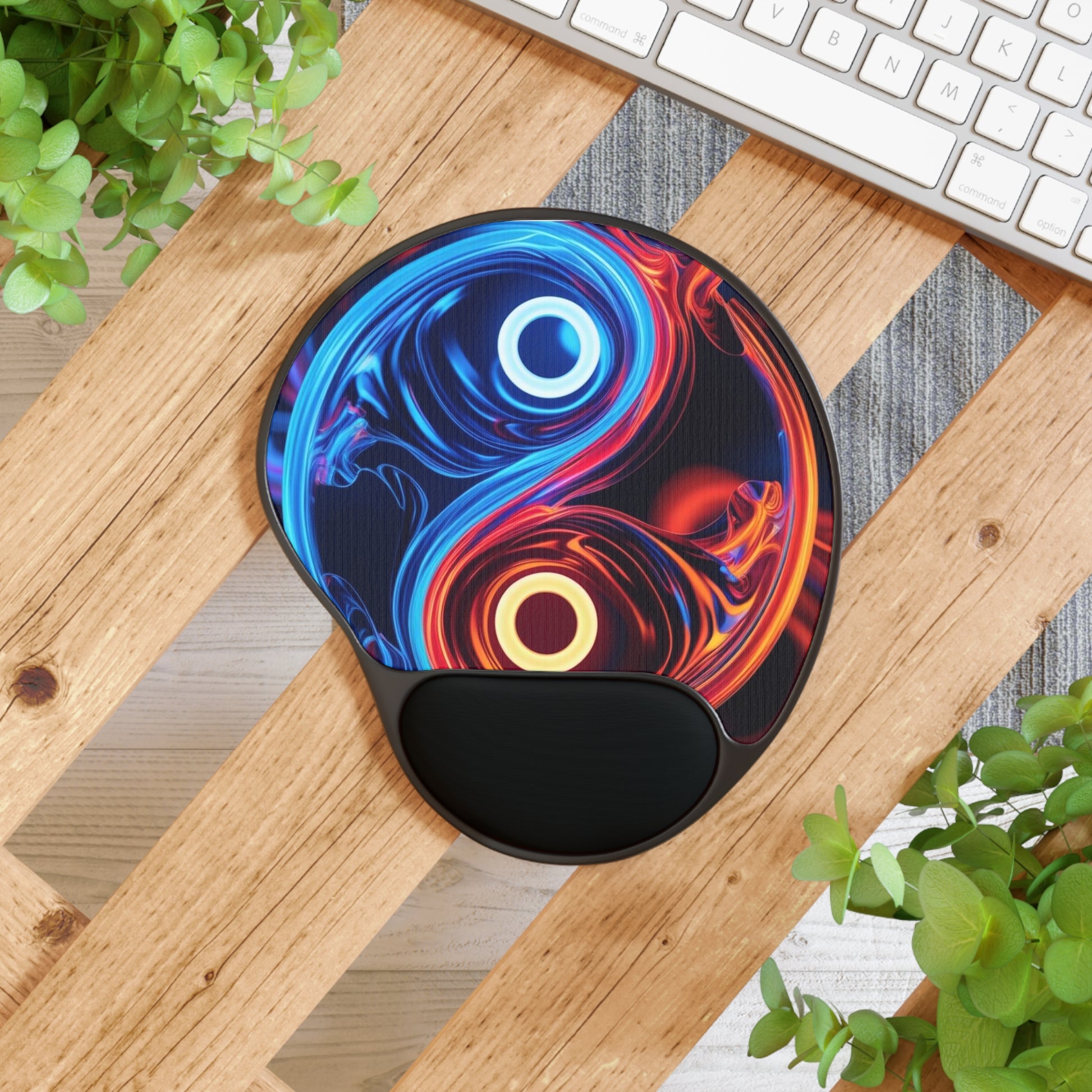 Colorful Geometric Mouse Pad with Wrist Rest, Vibrant Office Decor, Gift for Gamers, Work from Home Accessories, Ergonomic Desk Accessories