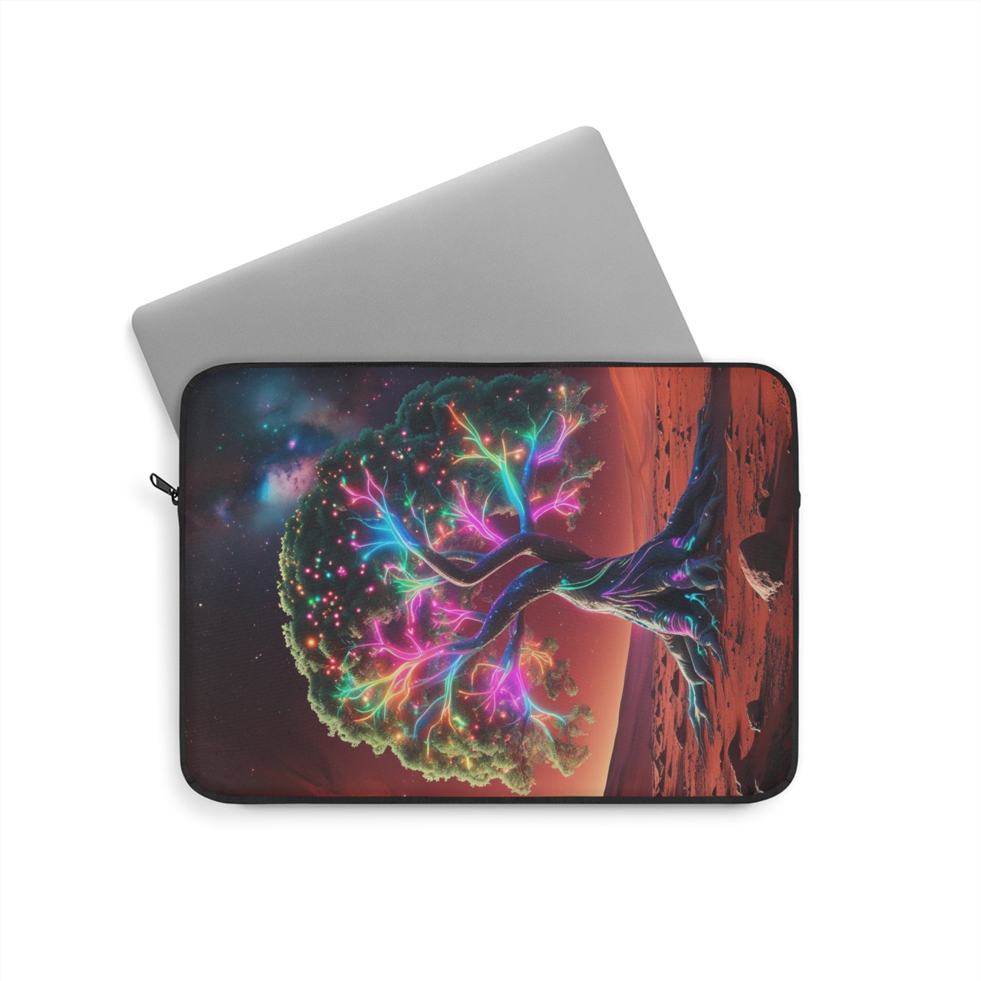 Colorful Tree Laptop Sleeve, Artistic Computer Case, Eco-Friendly Tech Accessory, Gift for Students, Tree of Life Design