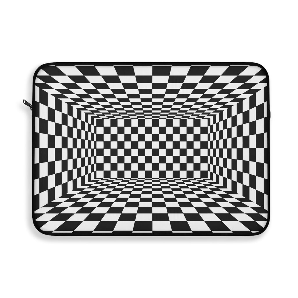 Checkered Pattern Laptop Sleeve | Artistic Tech Bag, Computer Case, Gift for Students, Gamer Accessories, Office Supplies