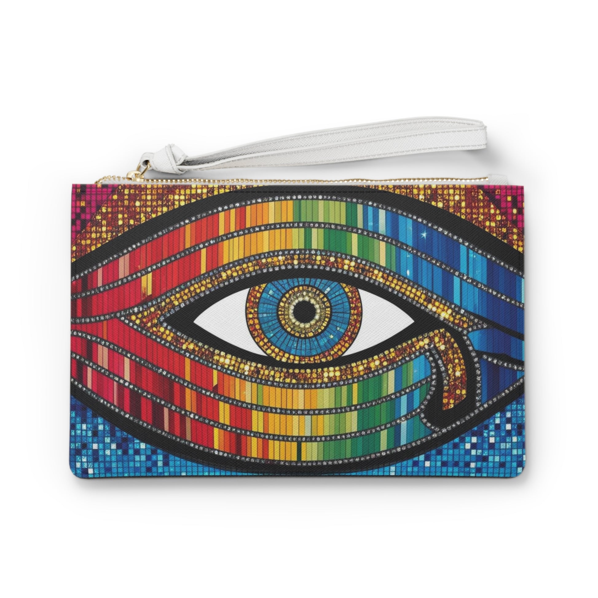 Colorful Eye Pattern Clutch Bag | Bohemian Accessory, Trendy Evening Purse, Unique Gift, Festival Fashion, Statement Accessory
