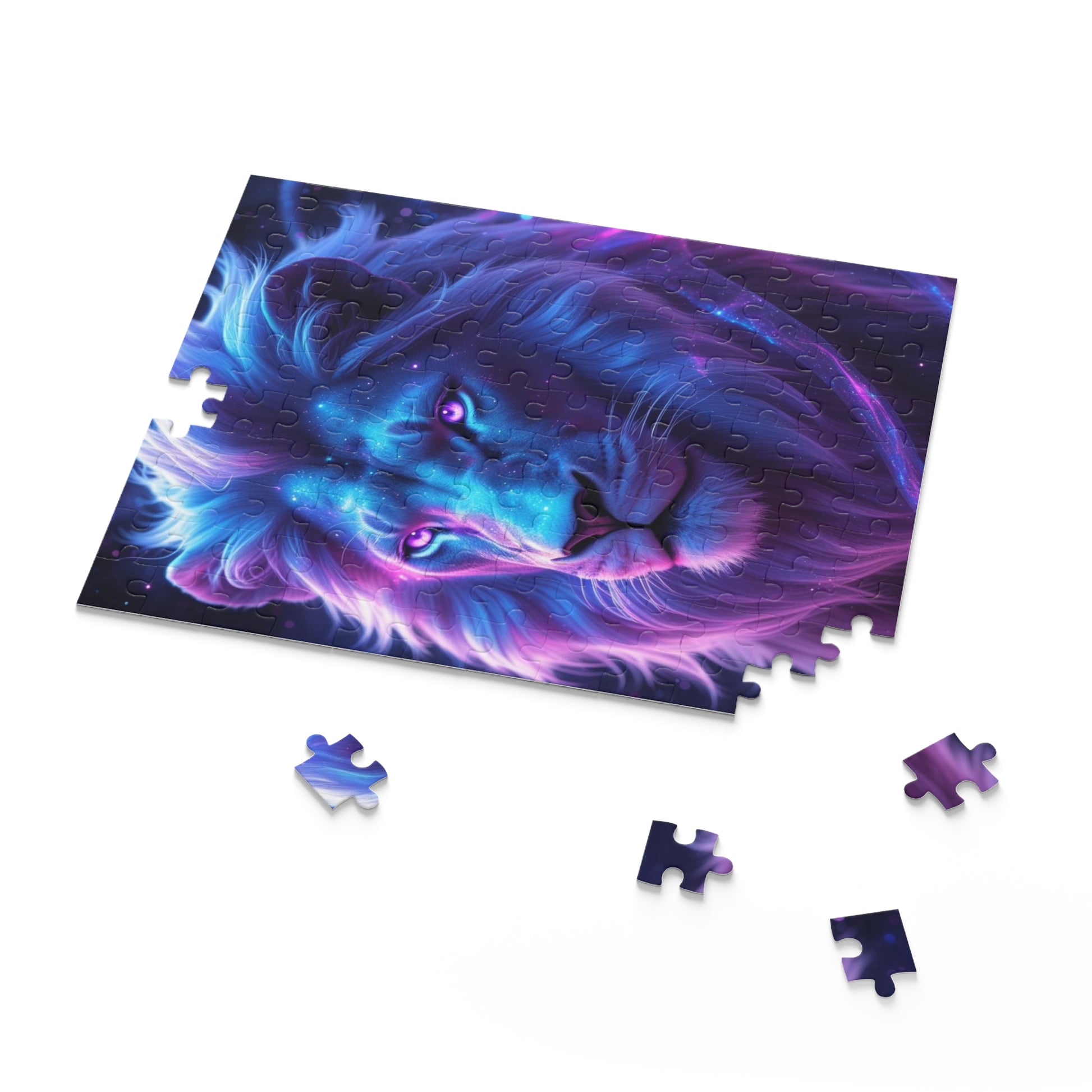 Cosmic Lion Puzzle - 120, 252, 500-Piece - Mystical Animal Artwork, Gift for Puzzle Lovers, Home Decor, Family Fun, Artsy Brain Teaser