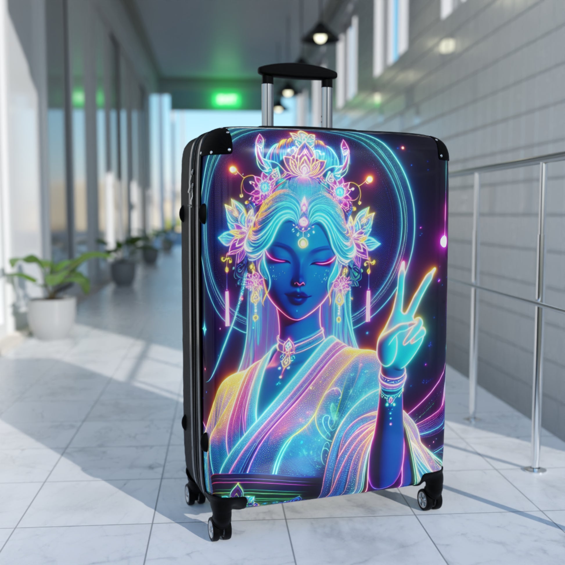 Vibrant Travel Suitcase, Luggage for Adventurers, Stylish Carry-On for Vacation, Unique Gift for Travelers, Bohemian Design