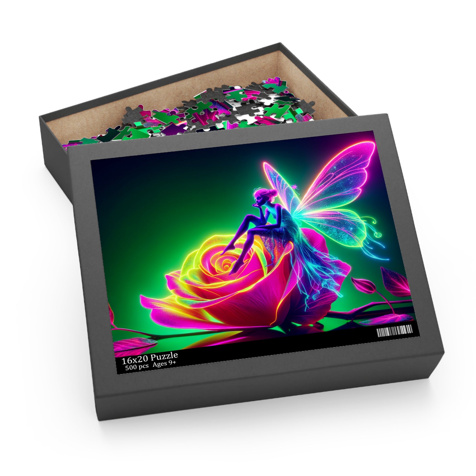 Enchanted Fairy Rose Puzzle - Colorful 500-Piece Jigsaw for Relaxation, Gift for Friends, Home Decor, Family Bonding, Magical Art