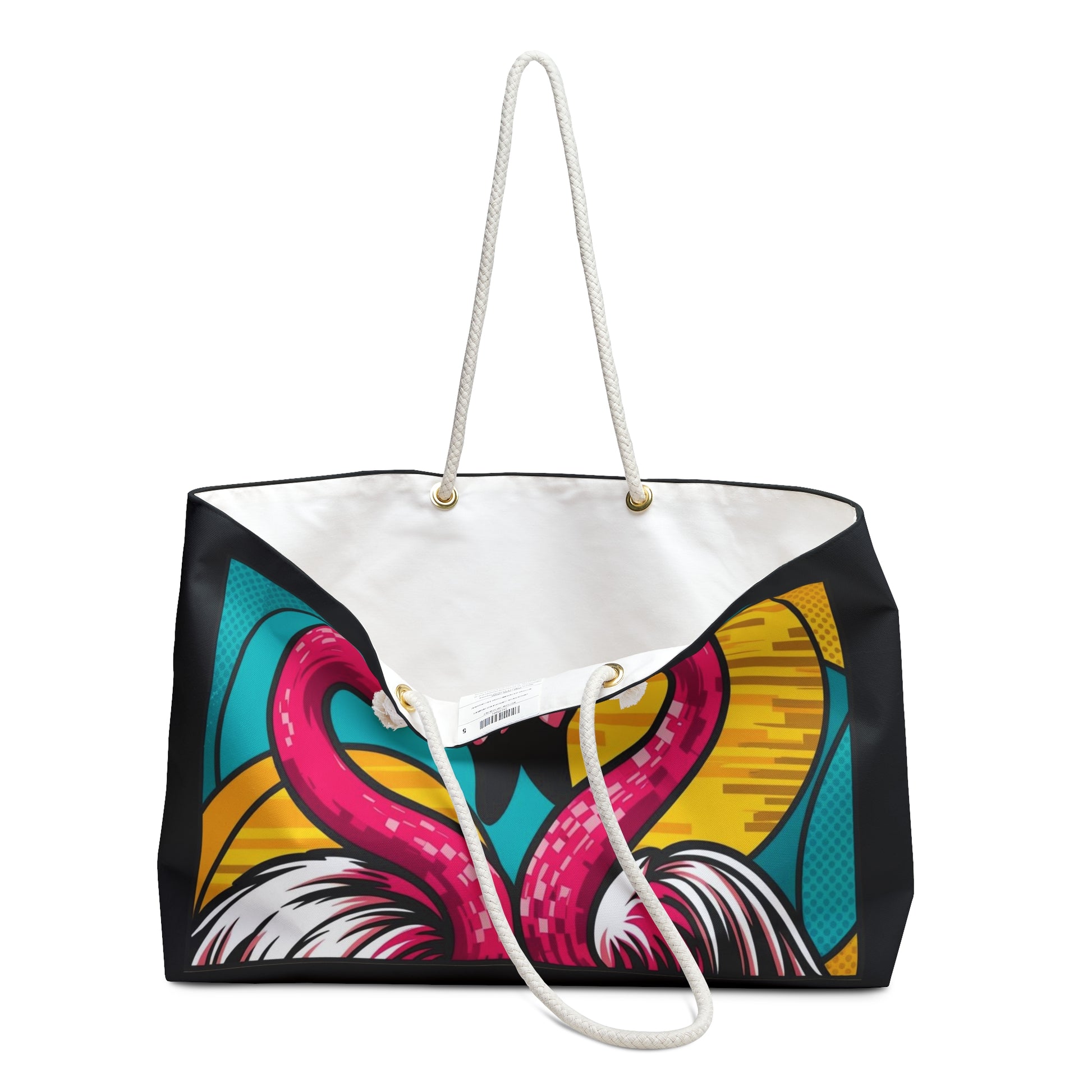 Flamingo Love Weekender Pop Art Bag | Beach Tote, Travel Bag, Summer Getaway, Gift for Her, Tropical Vibes, Adventure Bag