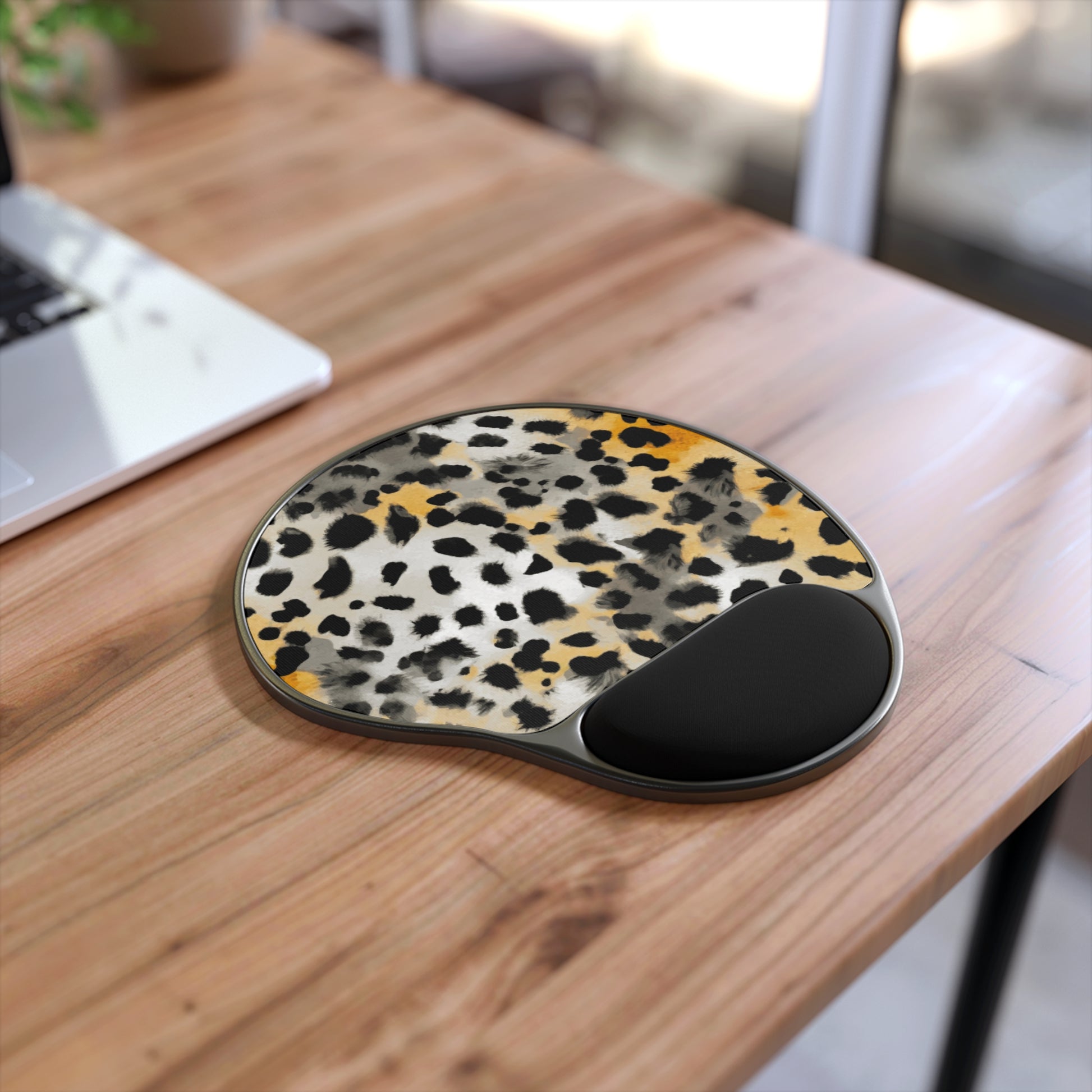 Stylish Leopard Print Mouse Pad with Wrist Rest, Desk Decor, Office Gift, Computer Accessory, Productivity Must-Have