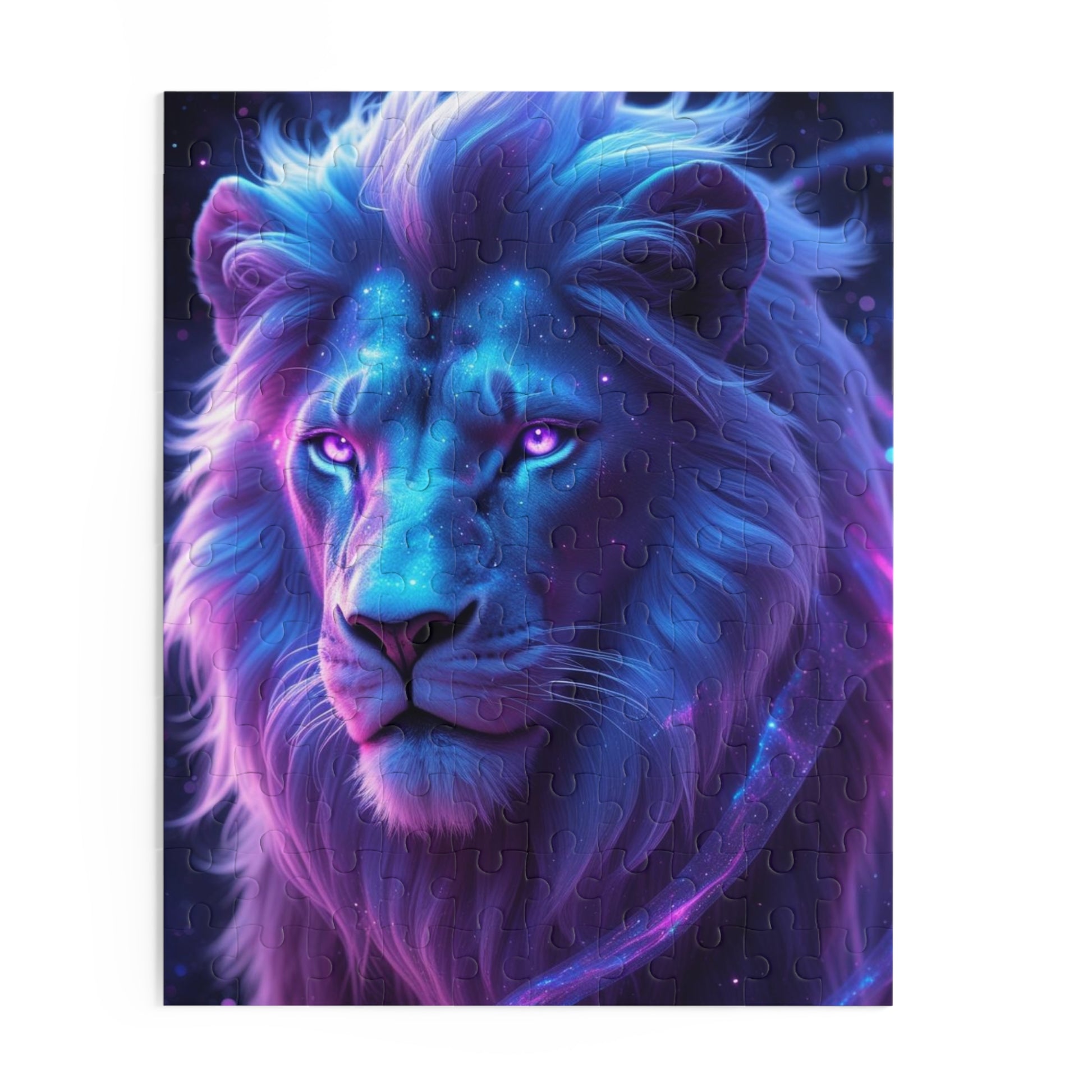 Cosmic Lion Puzzle - 120, 252, 500-Piece - Mystical Animal Artwork, Gift for Puzzle Lovers, Home Decor, Family Fun, Artsy Brain Teaser