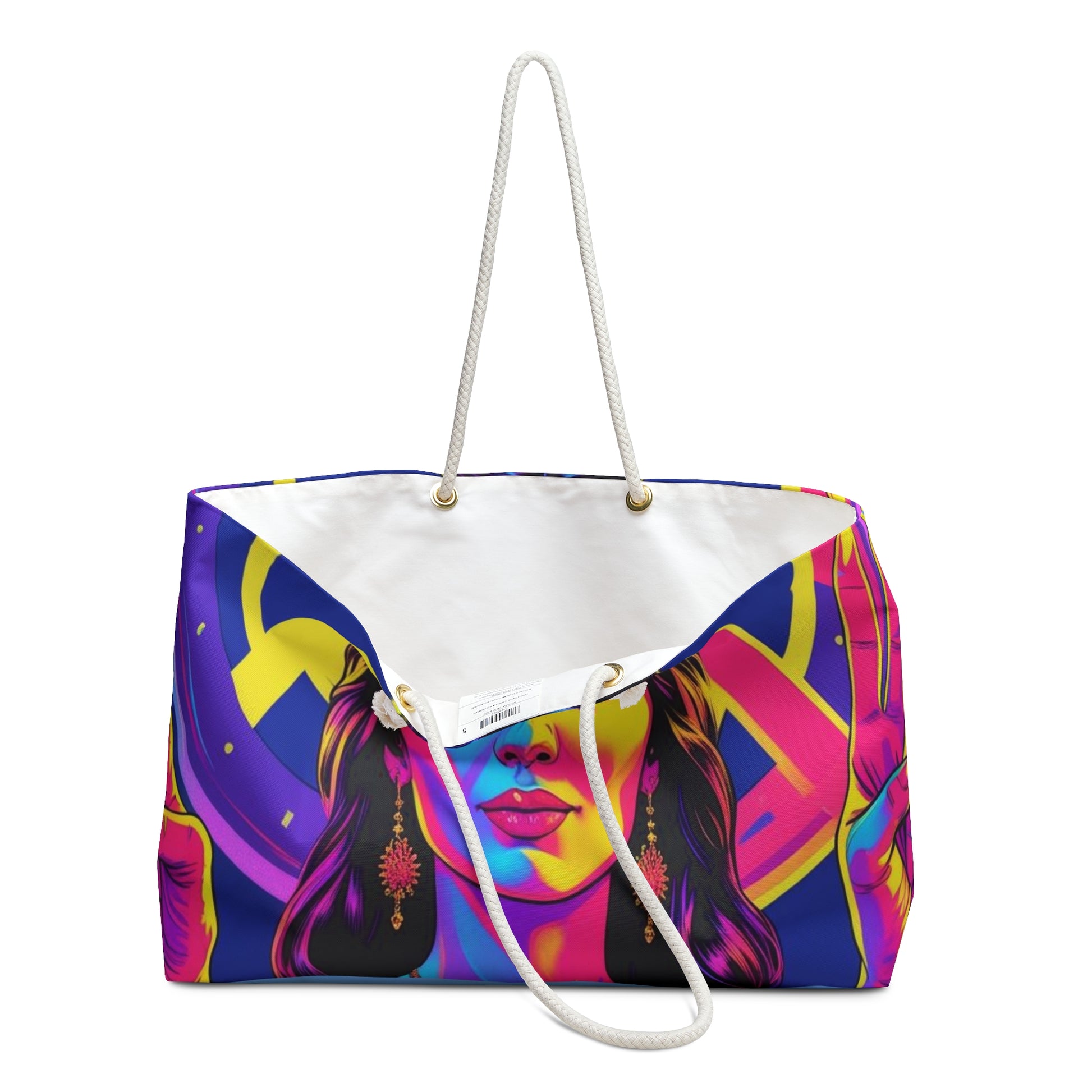Vibrant Bohemian Weekender Bag, Travel Tote, Beach Bag, Reusable Shopping Bag, Festival Accessory