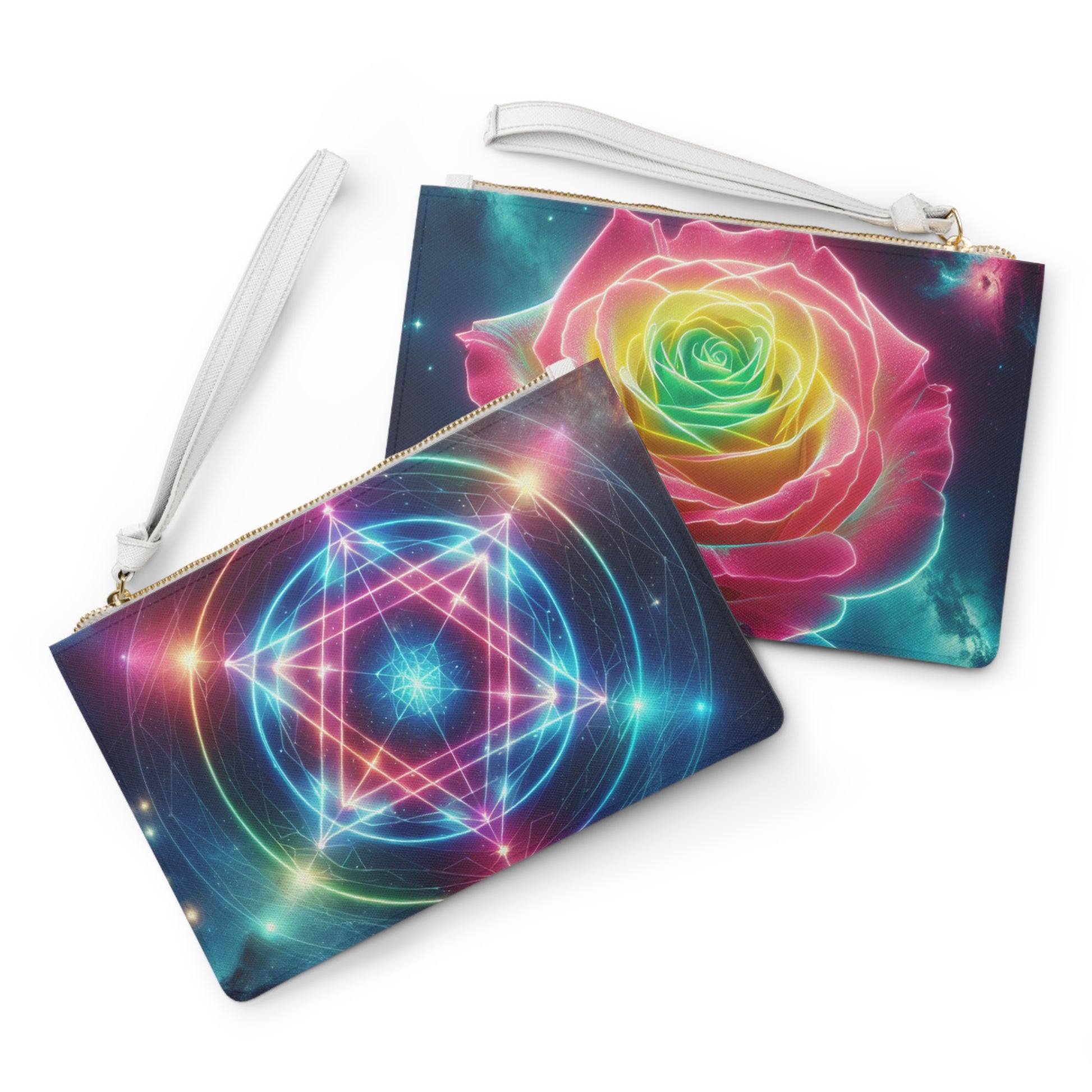 Cosmic Floral Clutch Bag | Vibrant Design, Perfect for Festivals, Gifts, Everyday Use, Boho Style, Statement Accessory