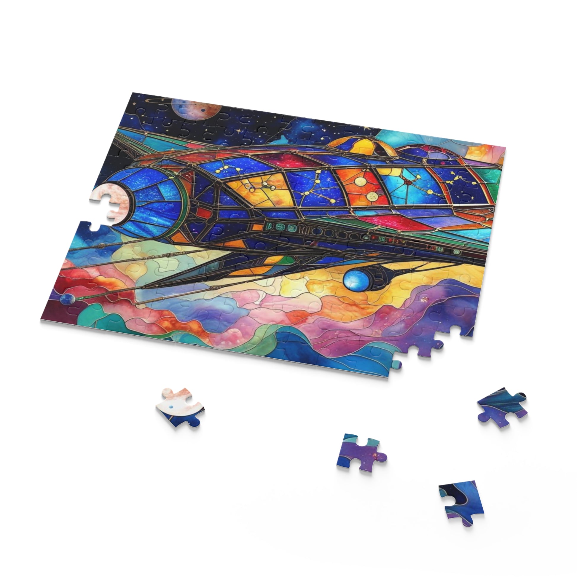 Colorful Space-Themed Puzzle, 120/252/500-Piece Jigsaw, Gift for Kids and Adults, Home Decor, Space Lovers, Family Activity, Birthday Gift