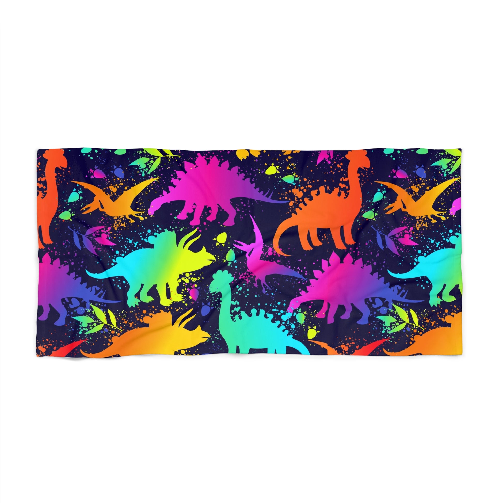 Bright Dinosaur Beach Towel - Fun Summertime Accessory, Gifts for Kids, Pool Days, Family Vacations, Summer Celebrations