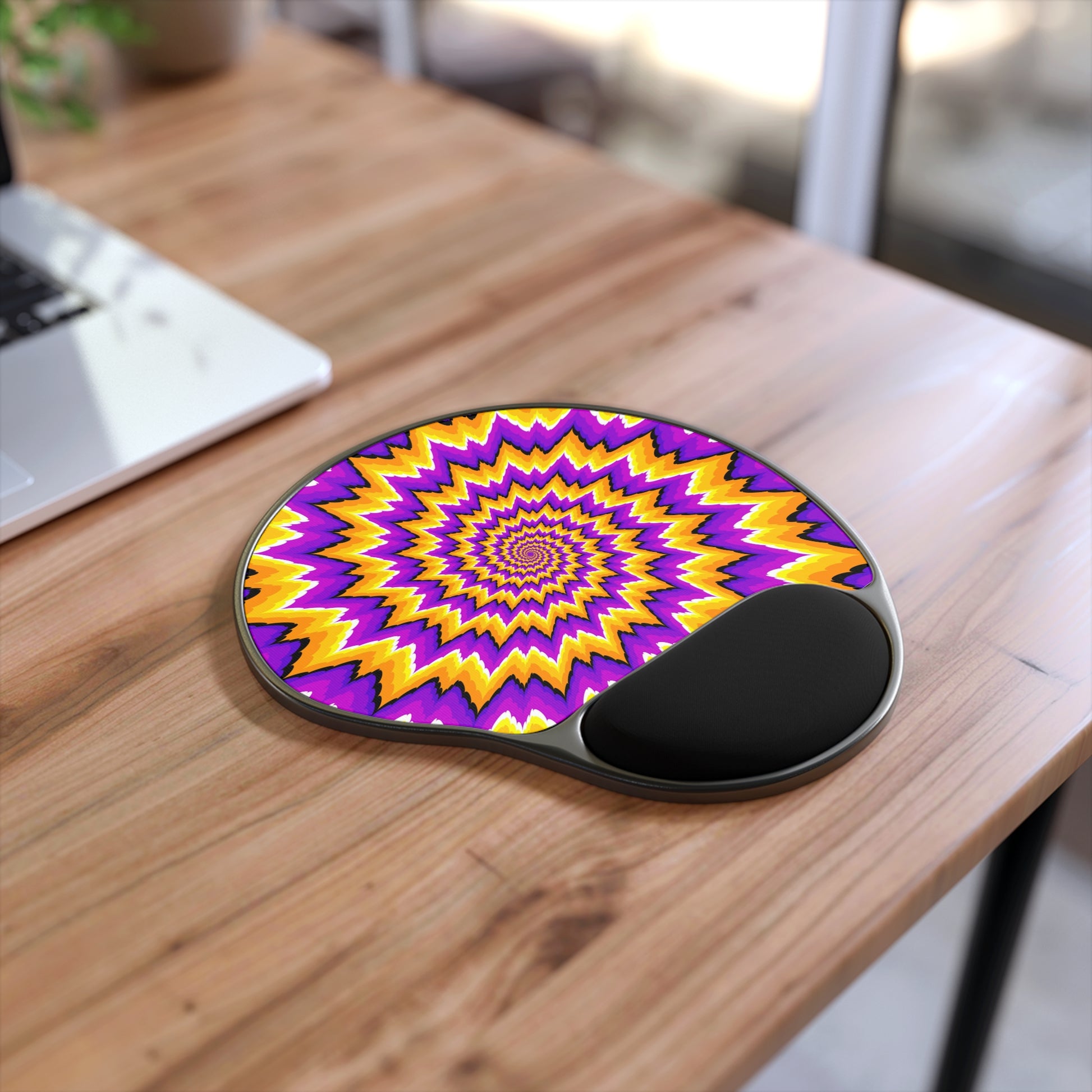 Vibrant Spiral Mouse Pad with Wrist Rest, Colorful Desk Accessory, Perfect for Gamers, Office Decor, Gift for Students and Professionals