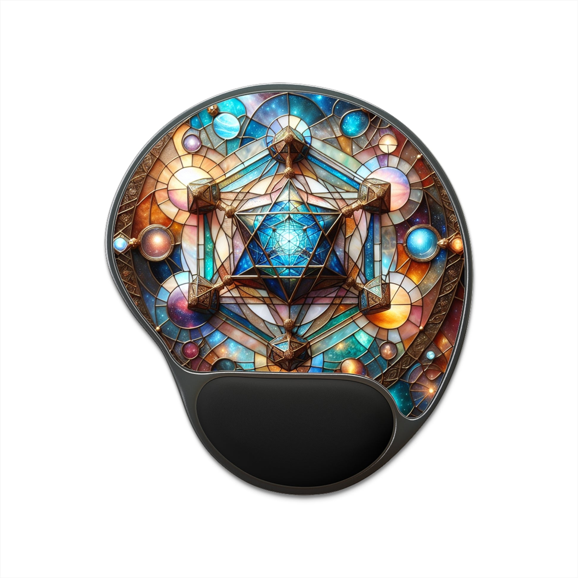 Stained Glass Mouse Pad with Wrist Rest, Elegant Desk Accessory, Perfect for Home Office, Gamer Gift, Unique Decoration