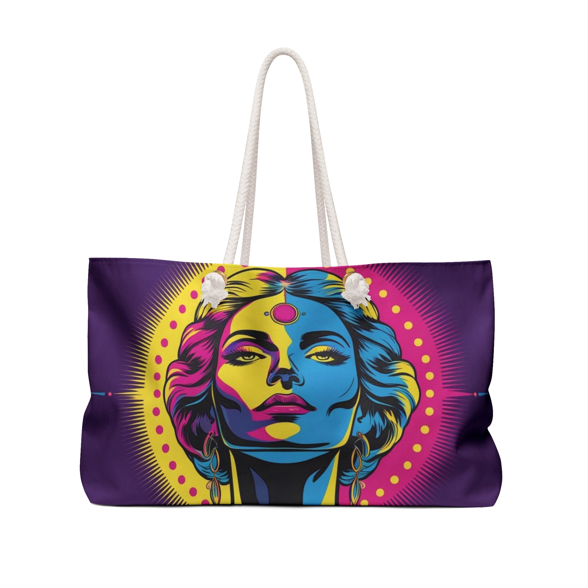 Vibrant Goddess Weekender Bag - Boho Travel Tote, Beach Bag, Yoga Bag, Festival Essential, Gift for Her