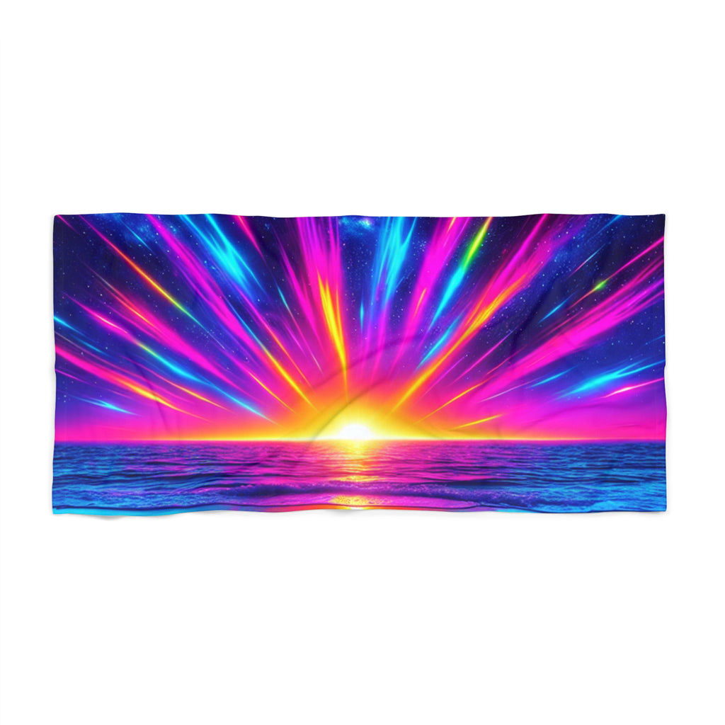 Vibrant Sunset Beach Towel, Colorful Summer Towel, Travel Towel, Poolside Blanket, Fun Beach Accessory
