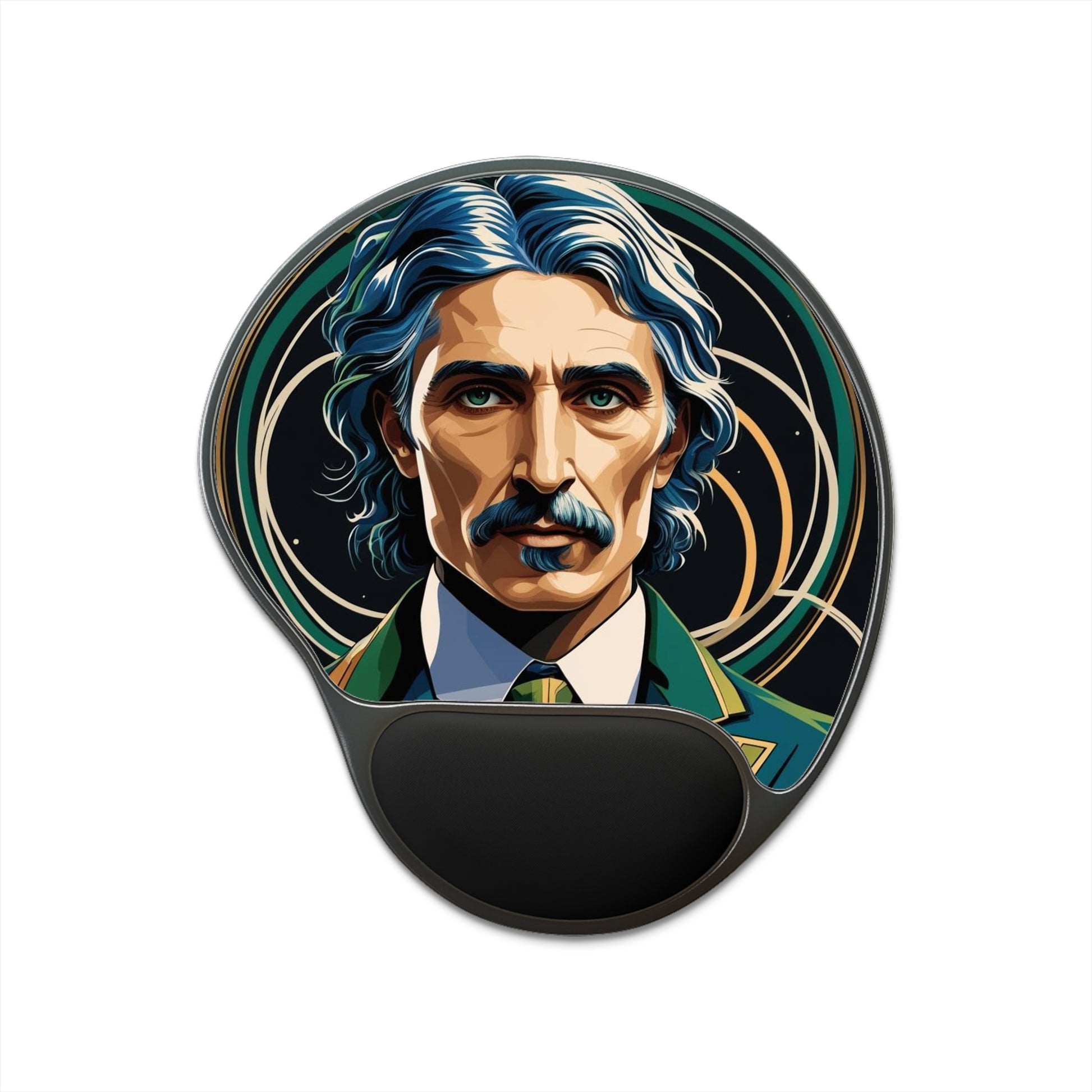Artistic Mouse Pad with Wrist Rest, Vintage Style Desk Accessory, Gift for Writers, Unique Office Decor, Home Workspace Essentials